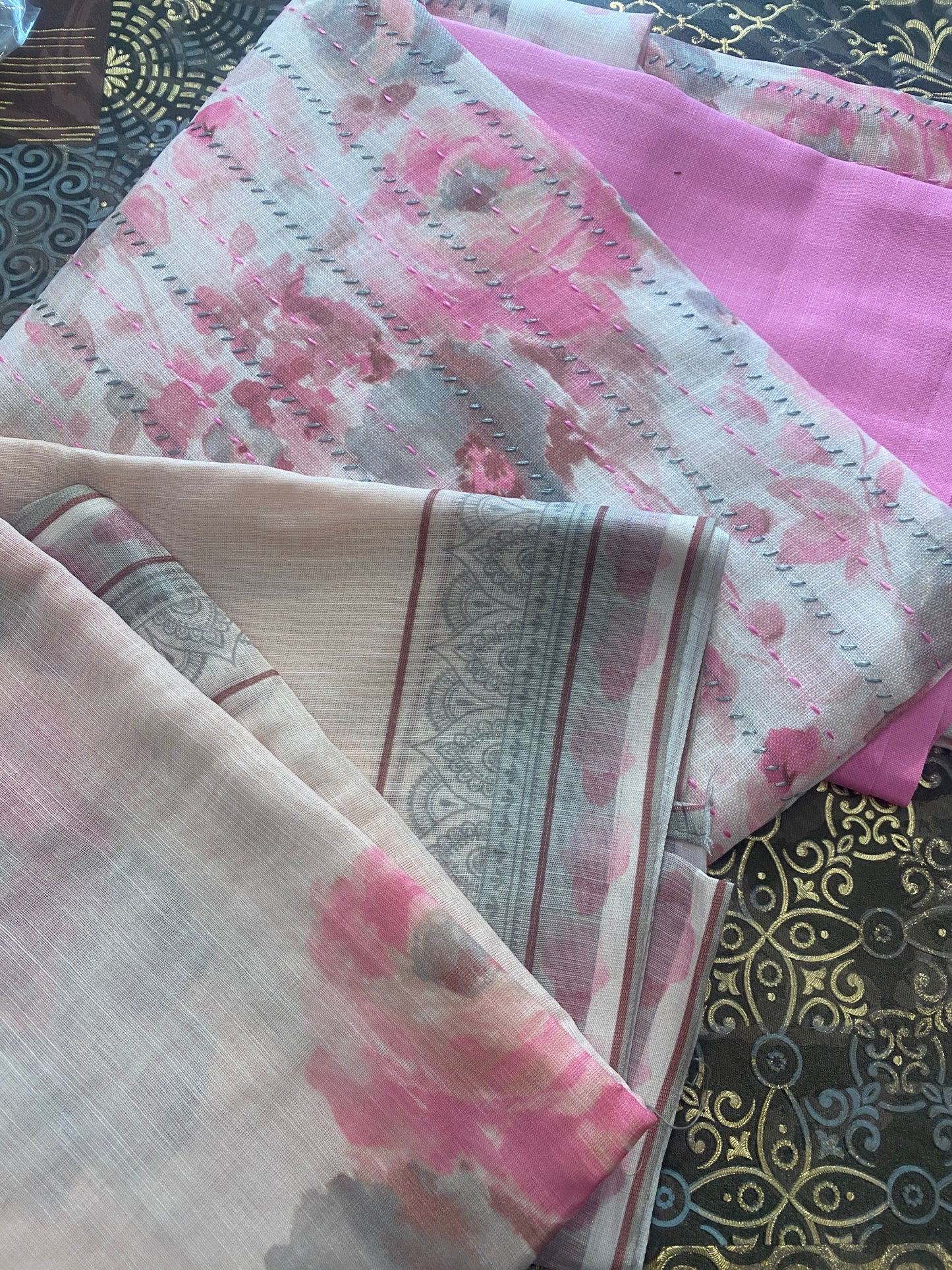 Linen Unstitched Suit Set