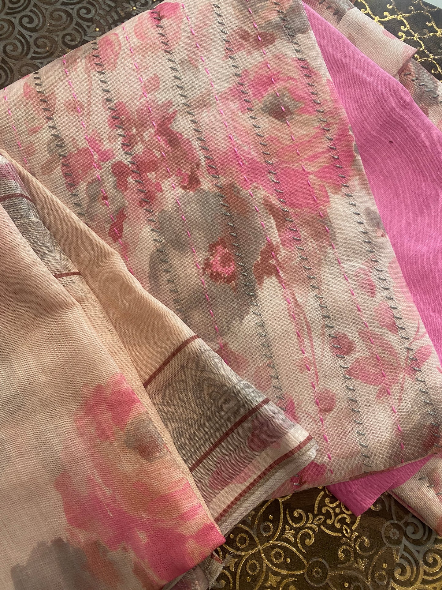Linen Unstitched Suit Set