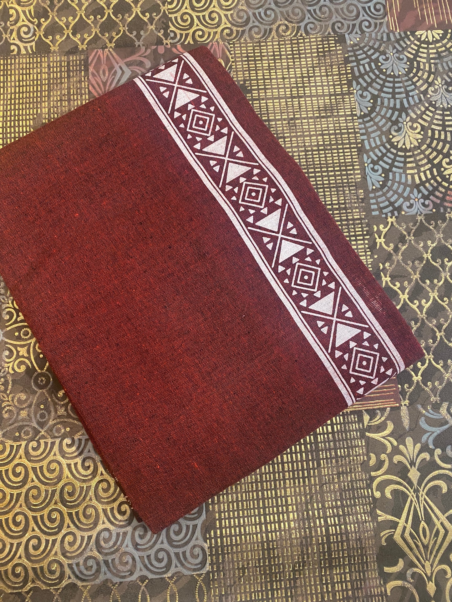 Colour Dhothi With Printed Kara