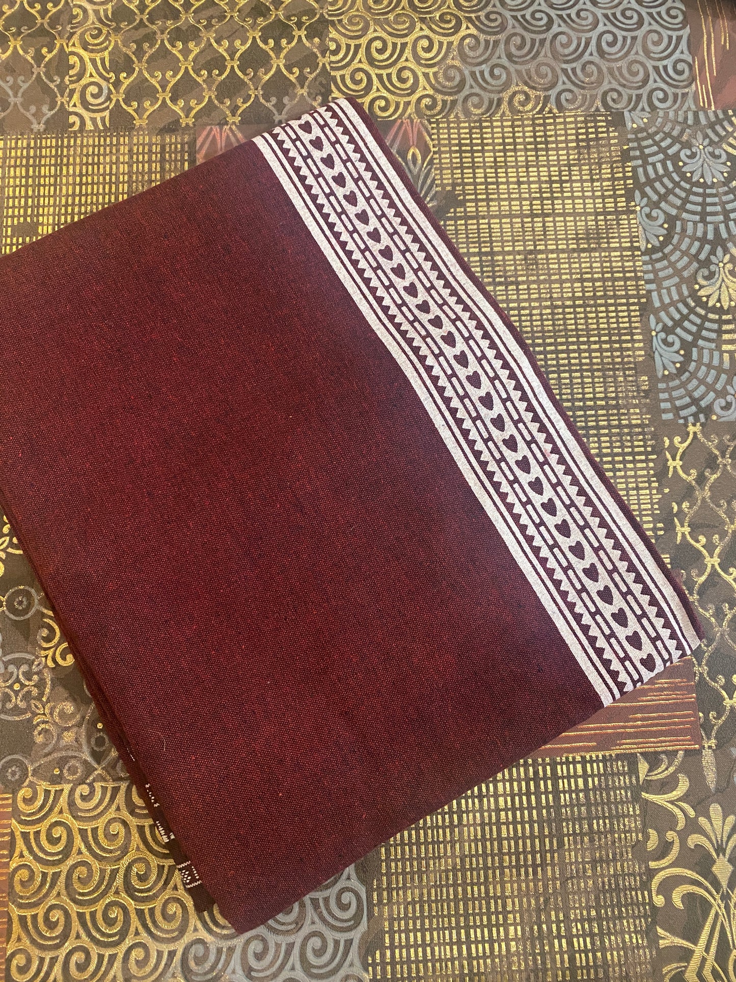 Colour Dhothi With Printed Kara