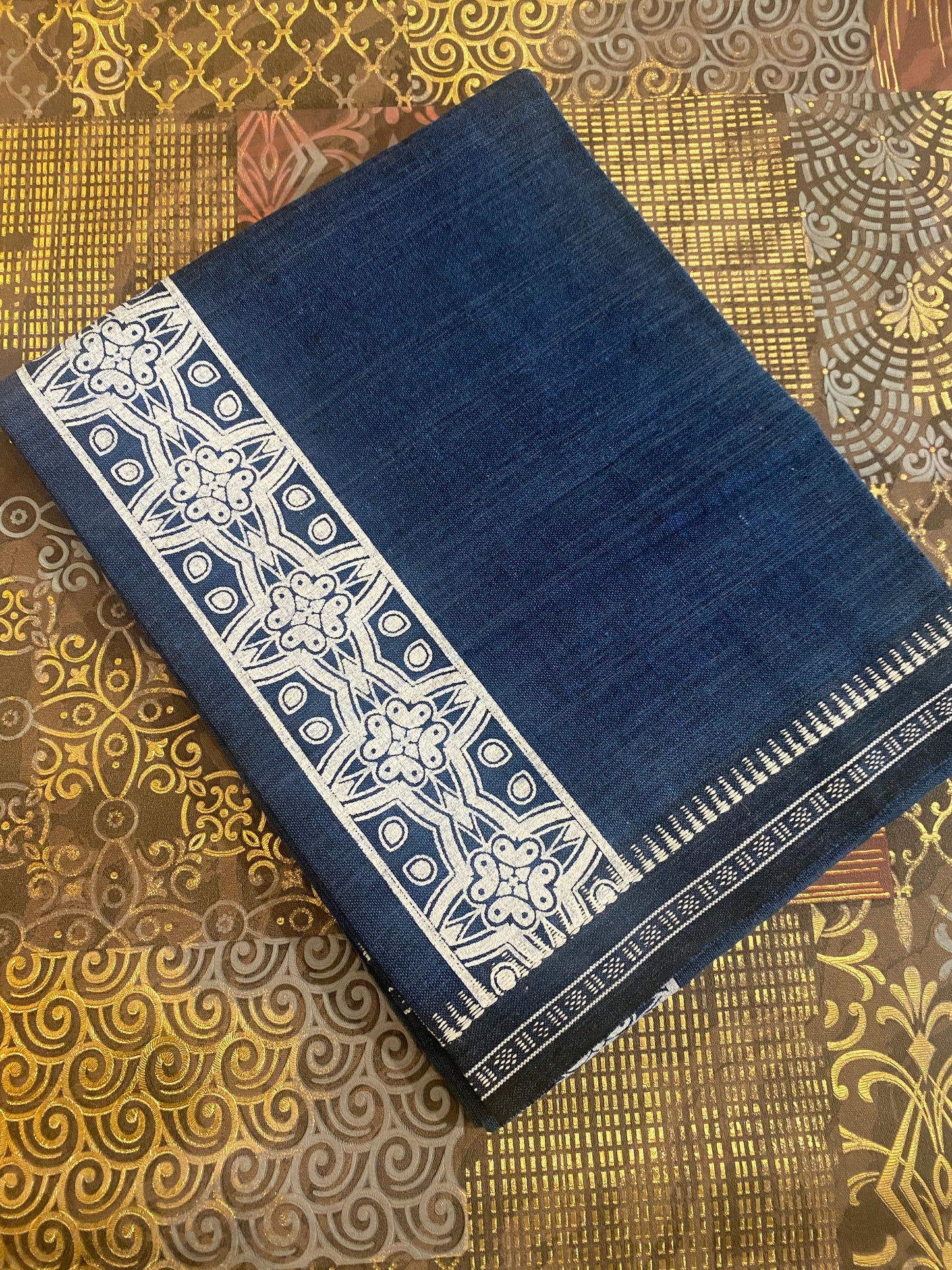 Colour Dhothi With Printed Kara