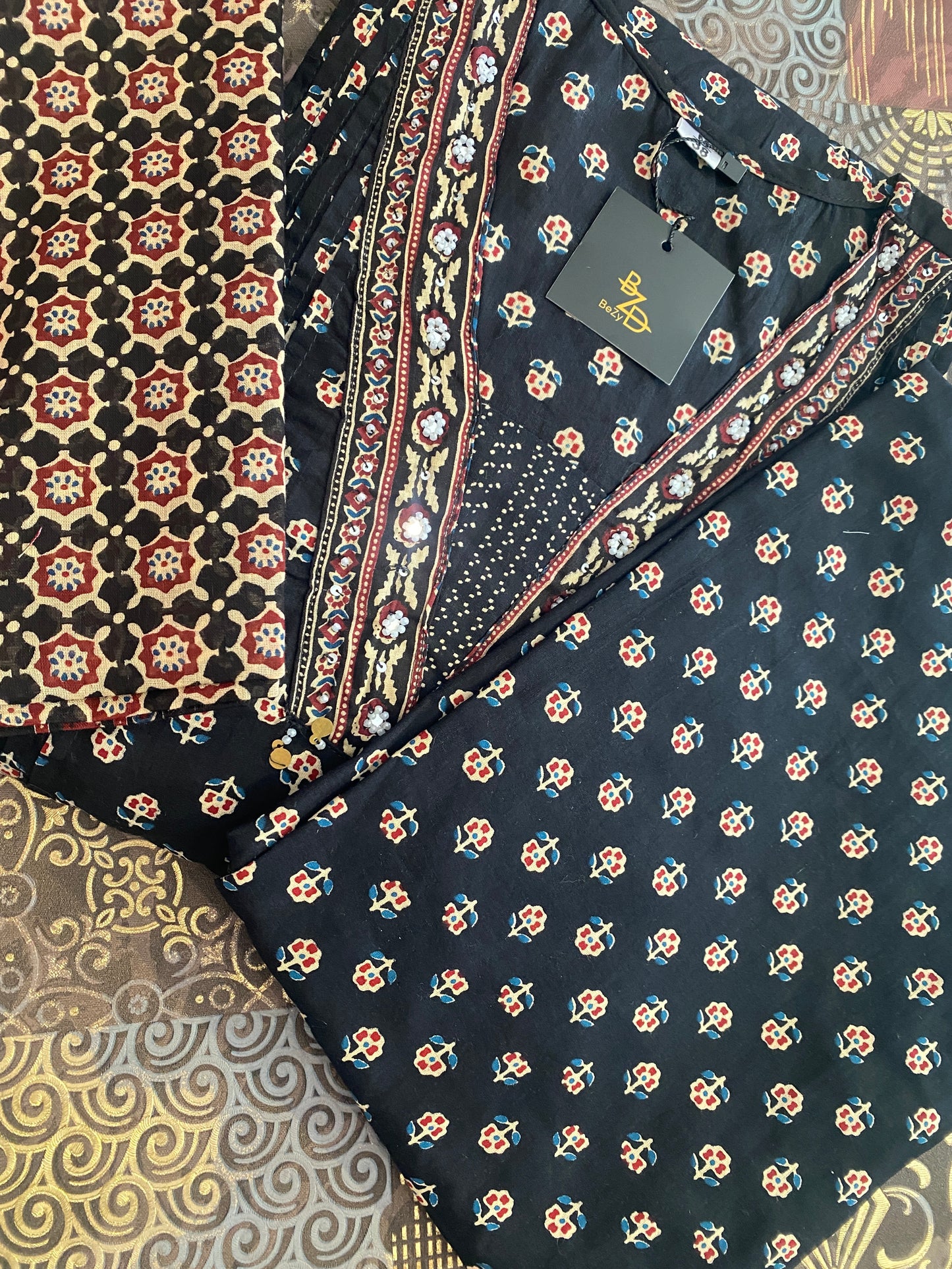 Pure Cotton Handblock Printed Kurta Set With Elegant Cotton Dupatta