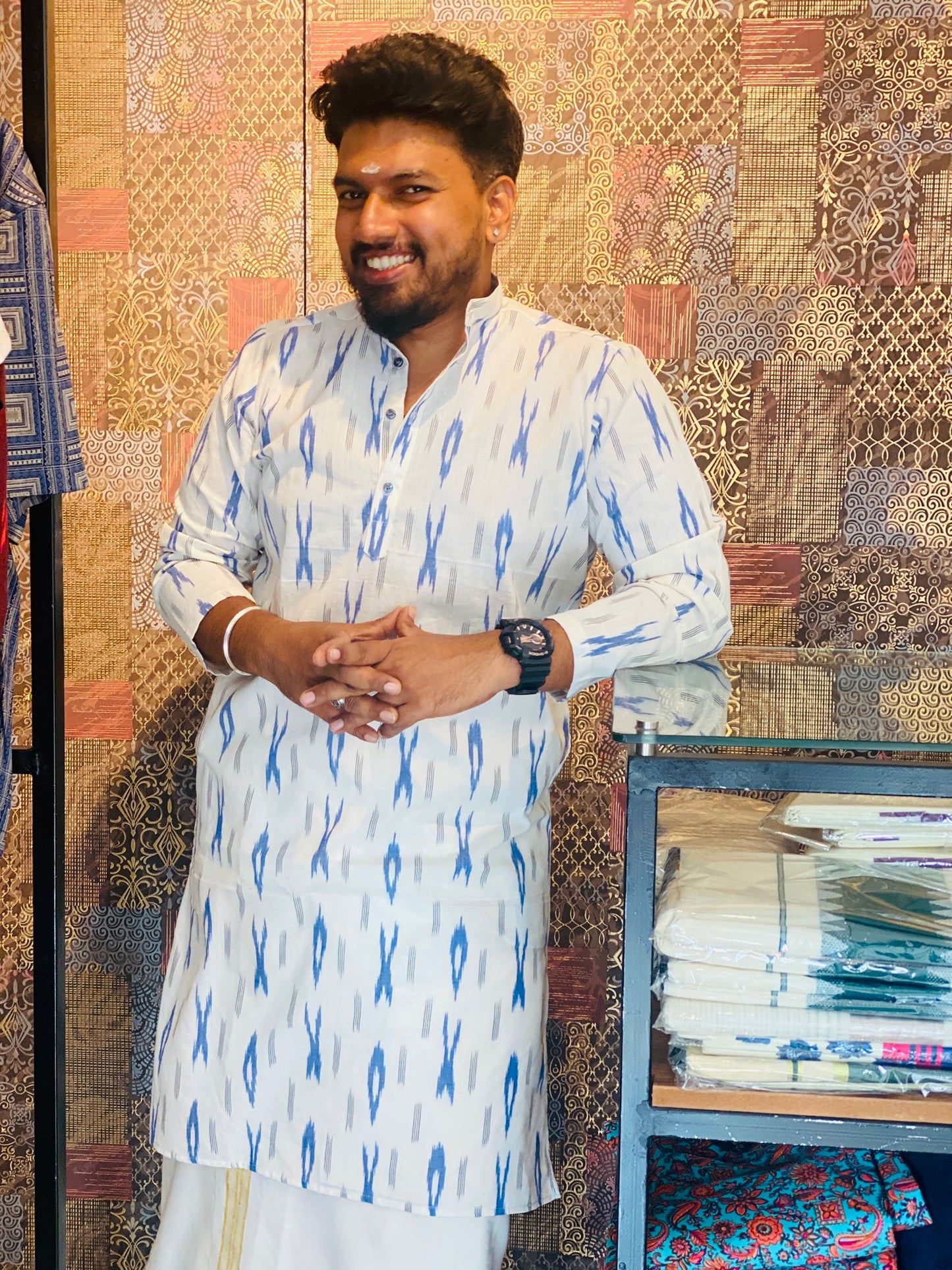 Premium Cotton Ikkat Long Kurta