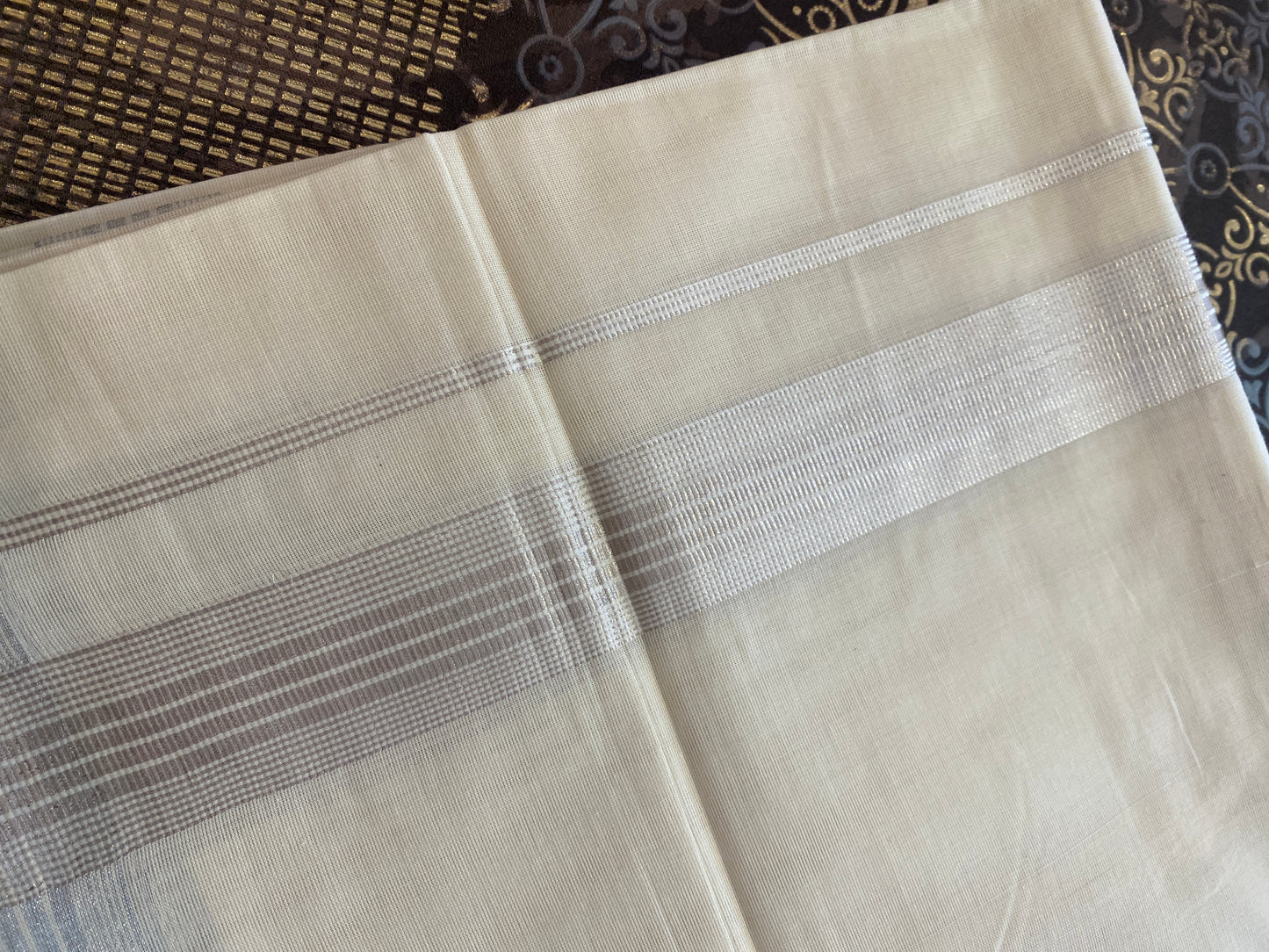 Rajatha R001 - Silver Zari Border Dhoti