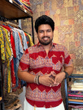 Gopuram Handblock Printed Cotton Shirt