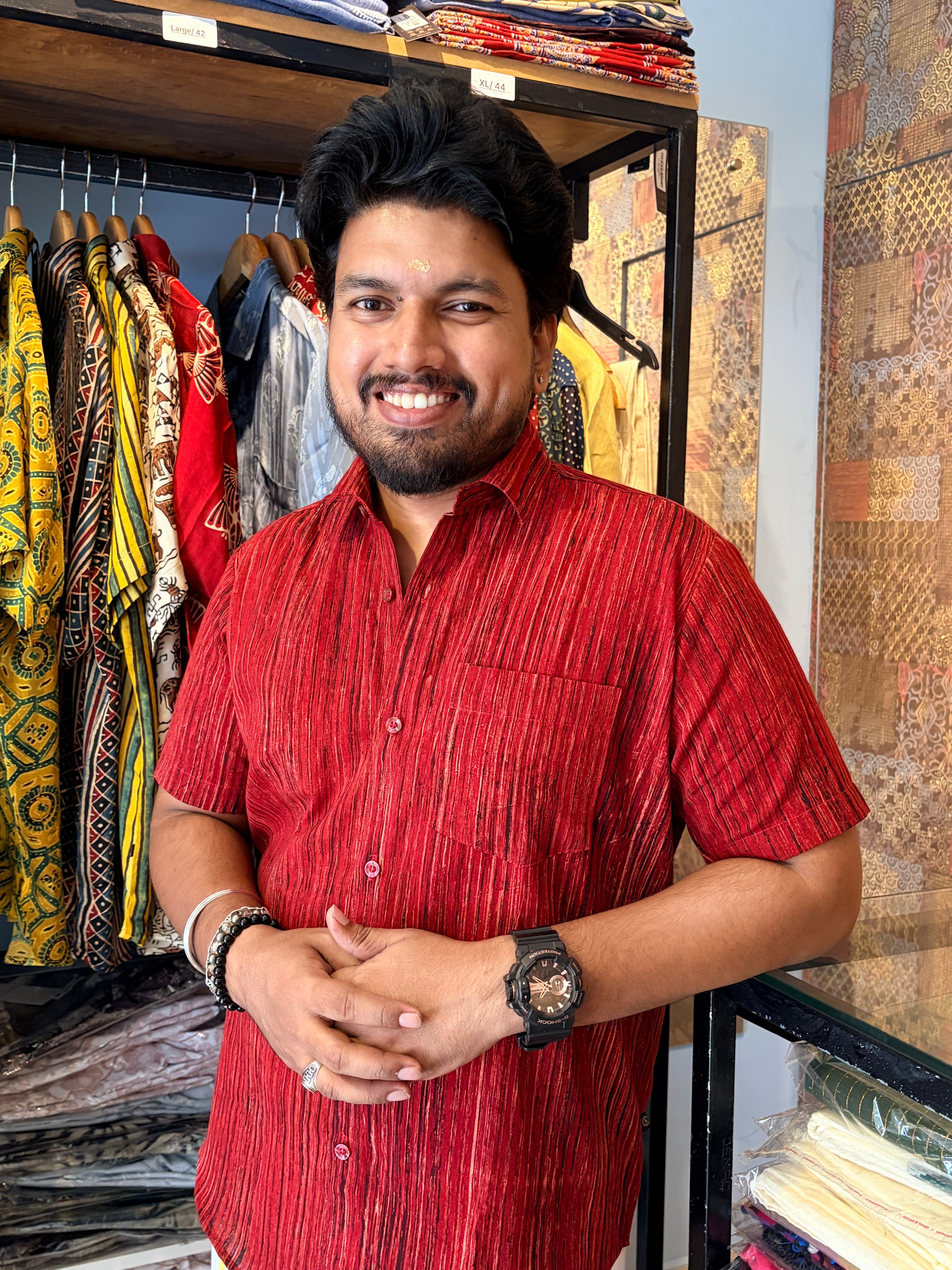 Rakthika Handblock Printed Cotton Shirt