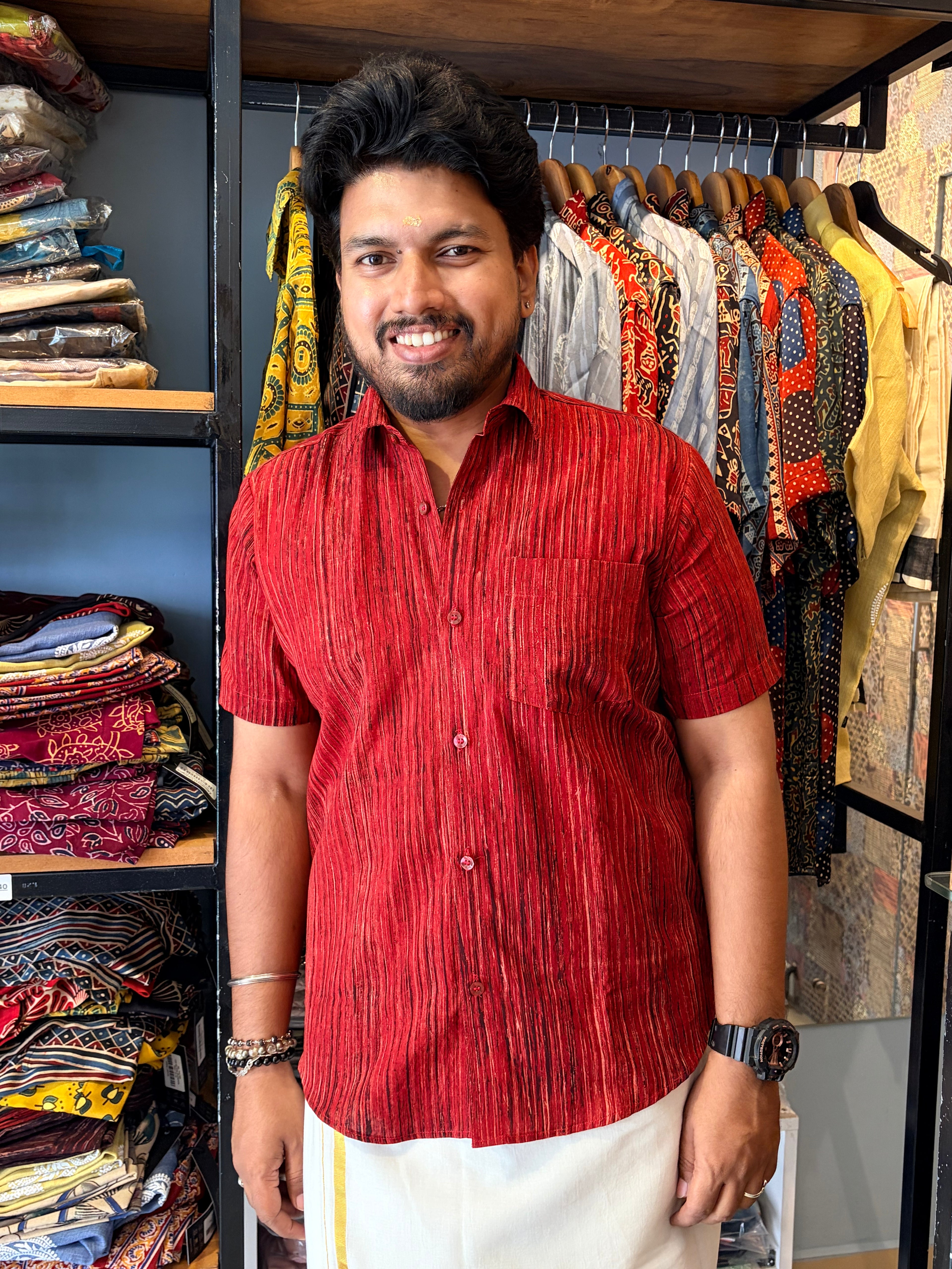 Rakthika Handblock Printed Cotton Shirt