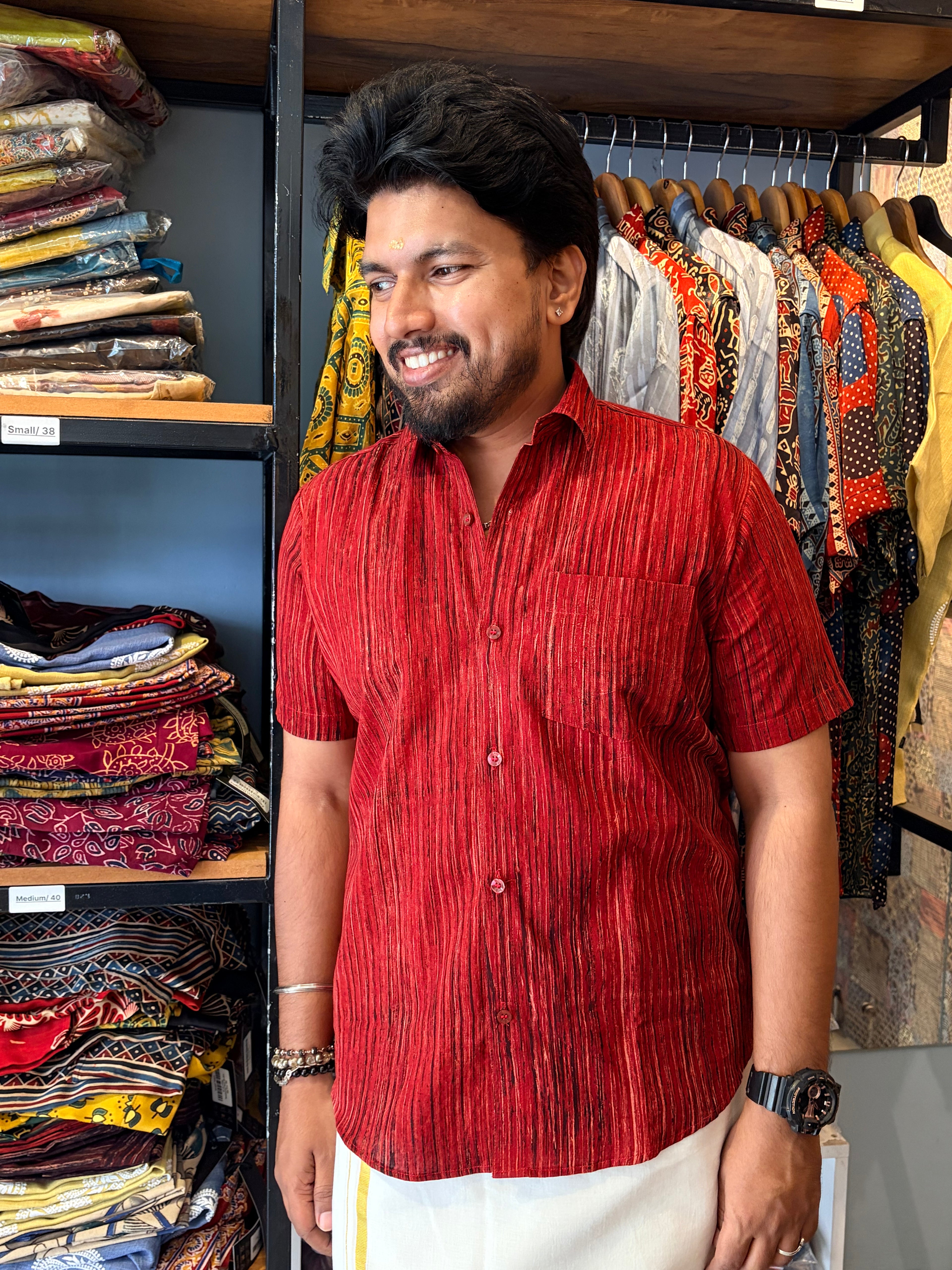 Rakthika Handblock Printed Cotton Shirt