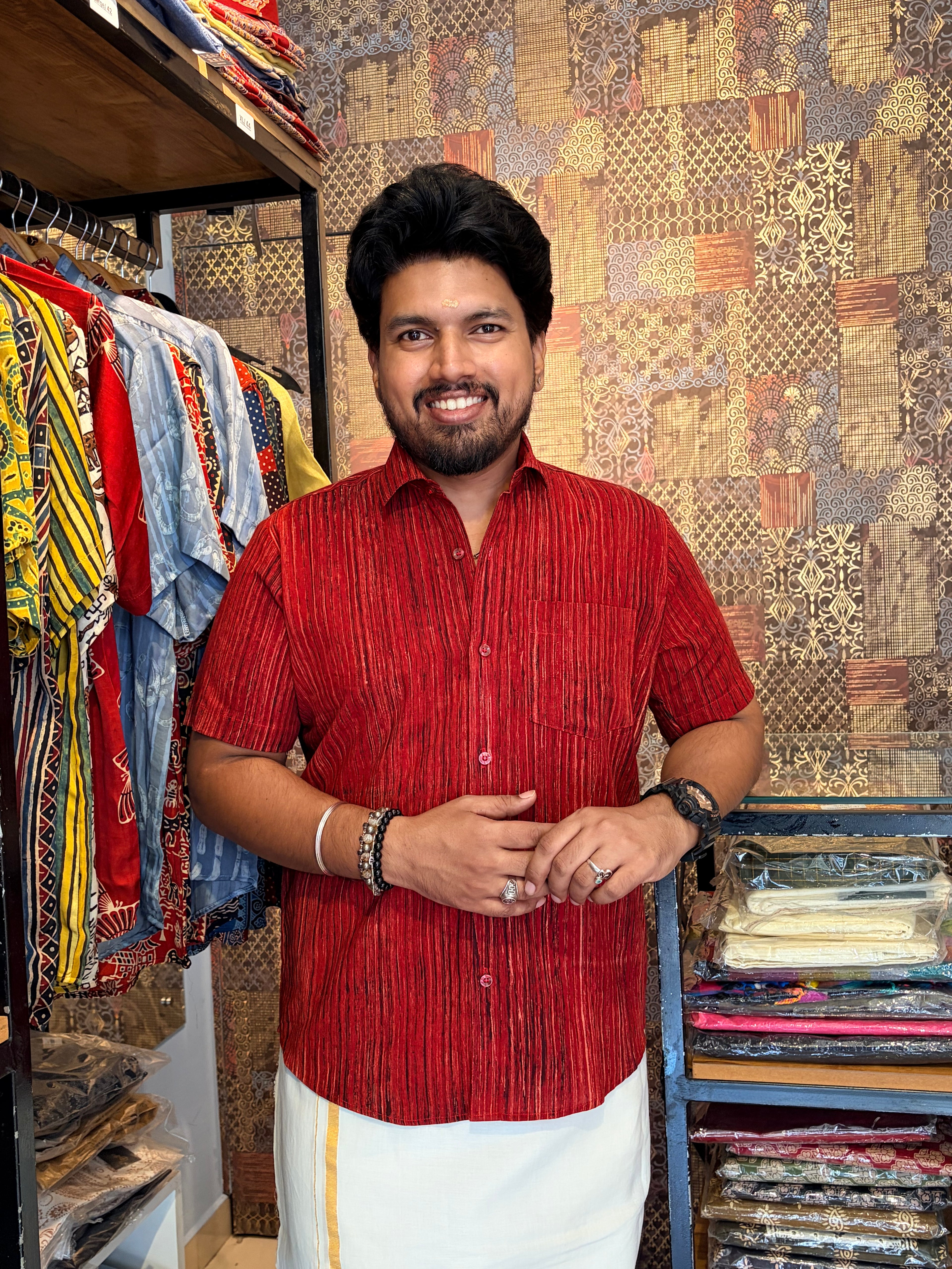 Rakthika Handblock Printed Cotton Shirt