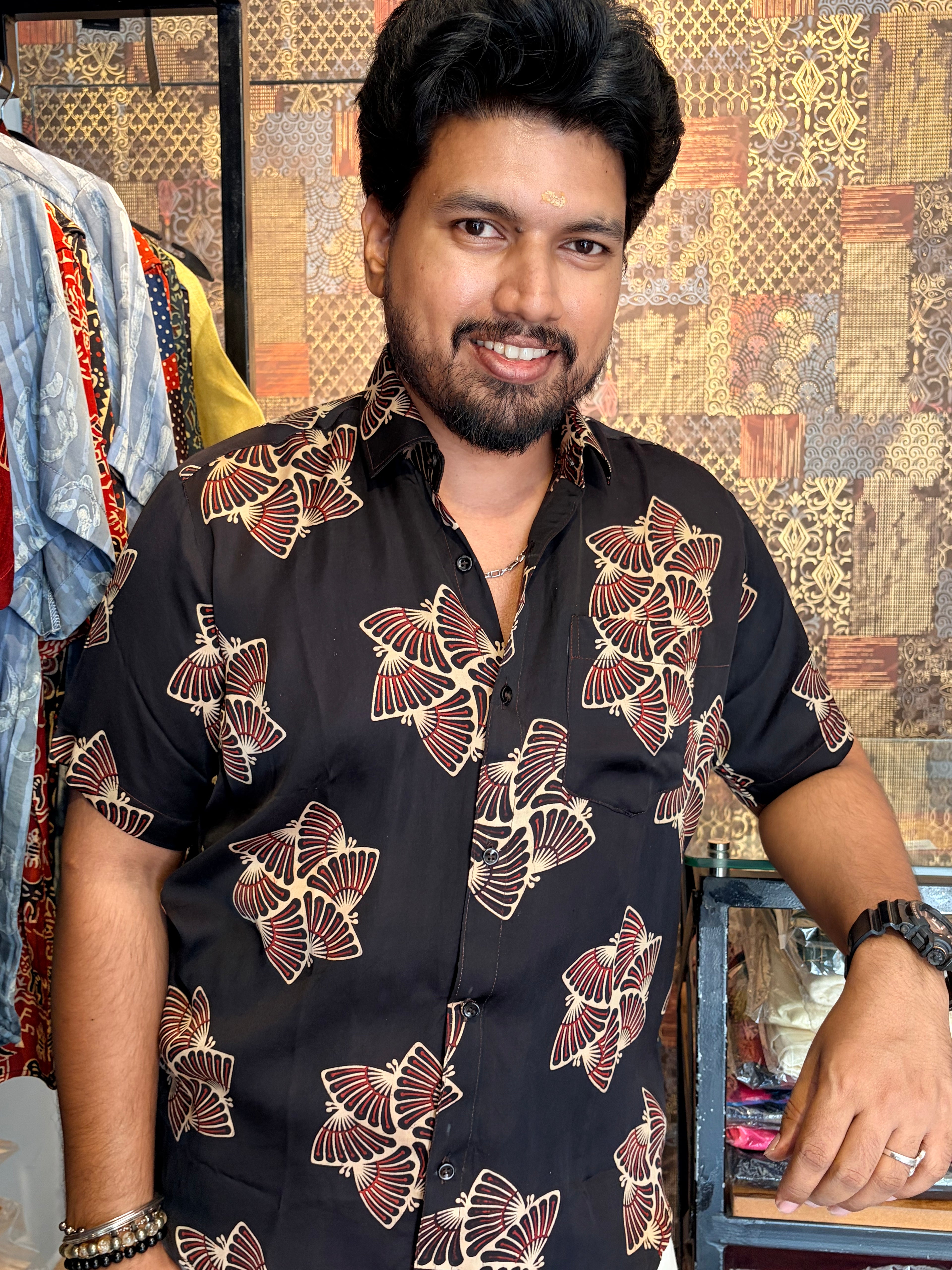 Black Kusuma Modal Silk Shirt