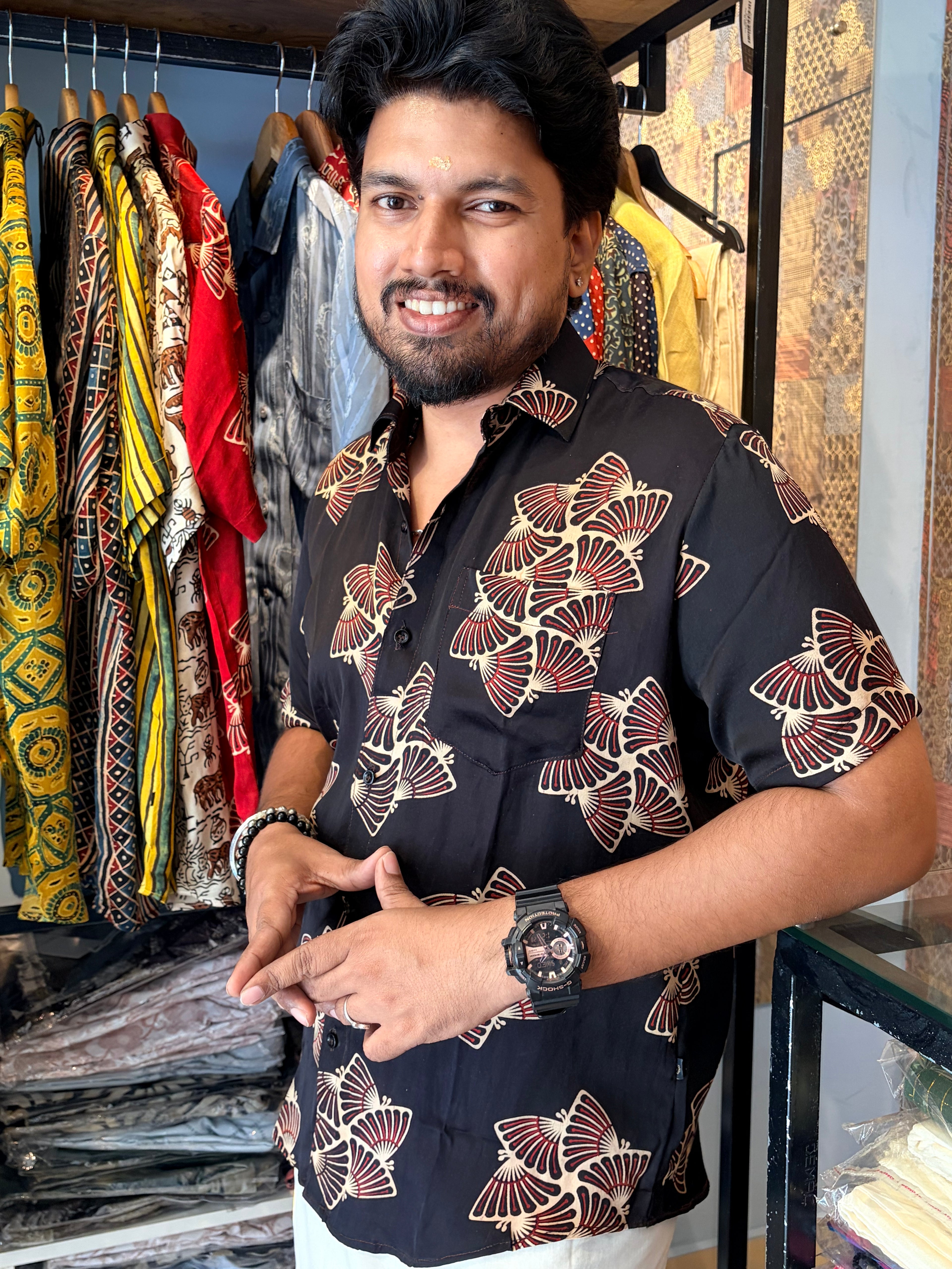 Black Kusuma Modal Silk Shirt
