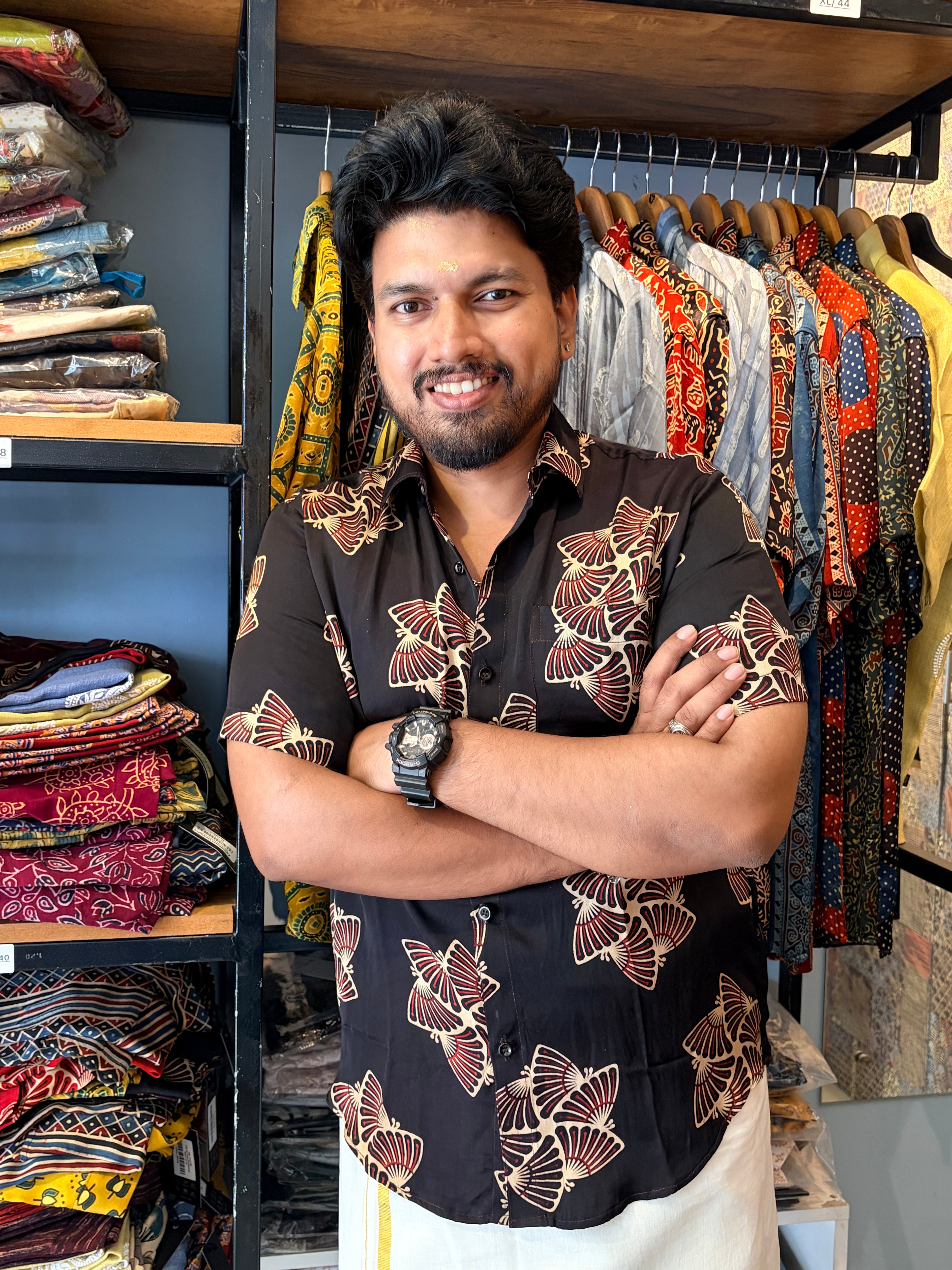 Black Kusuma Modal Silk Shirt