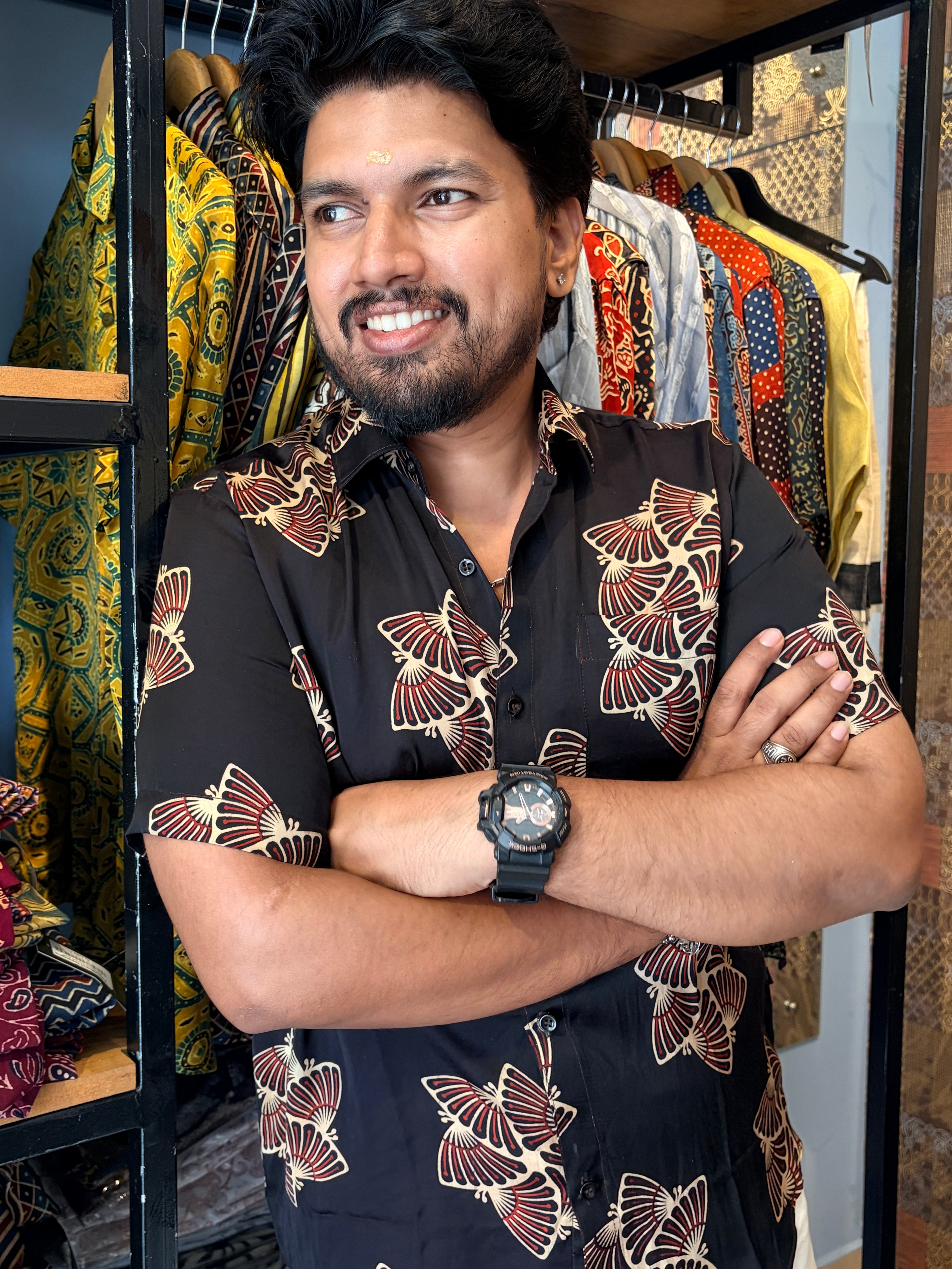 Black Kusuma Modal Silk Shirt