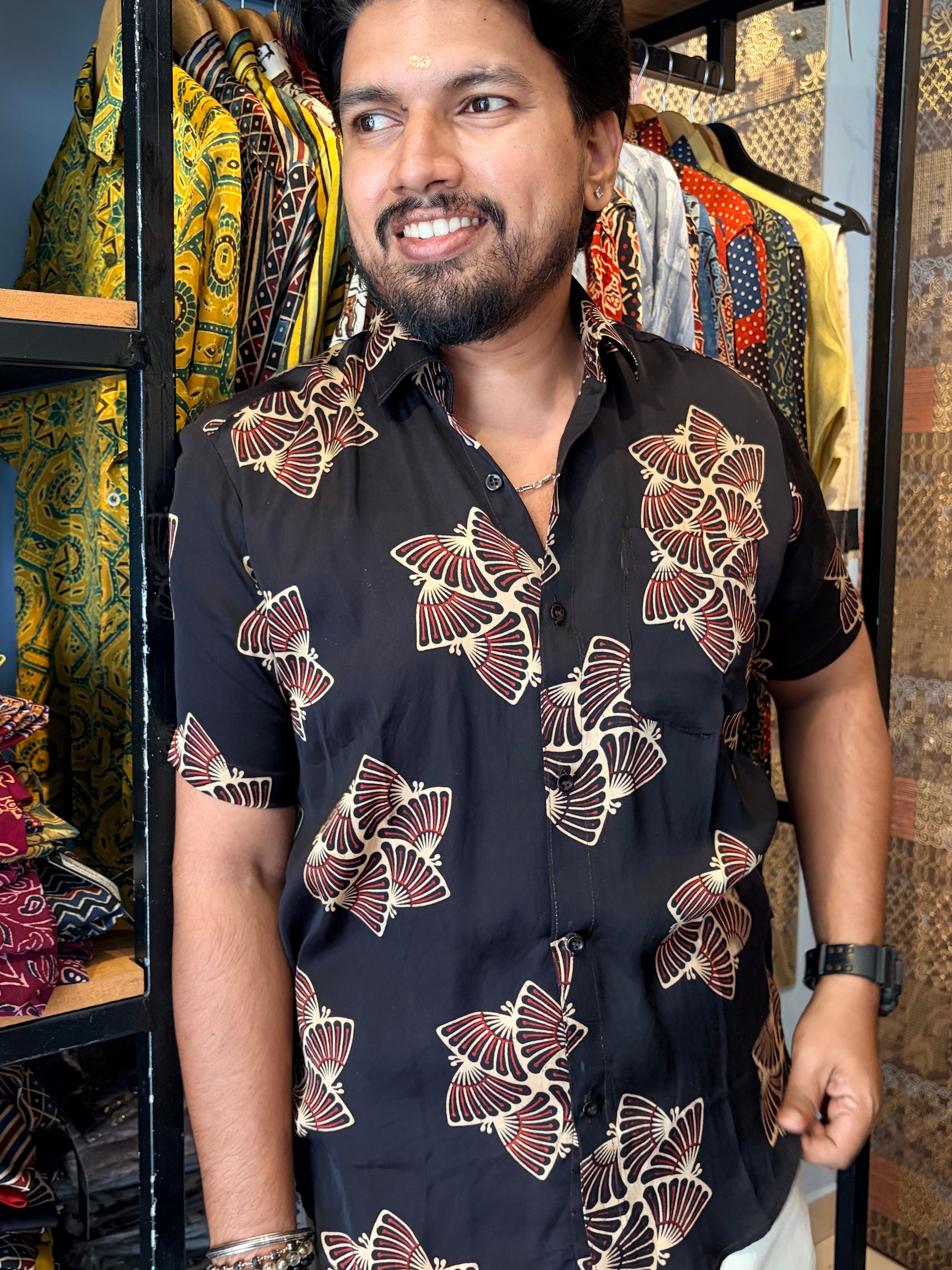 Black Kusuma Modal Silk Shirt