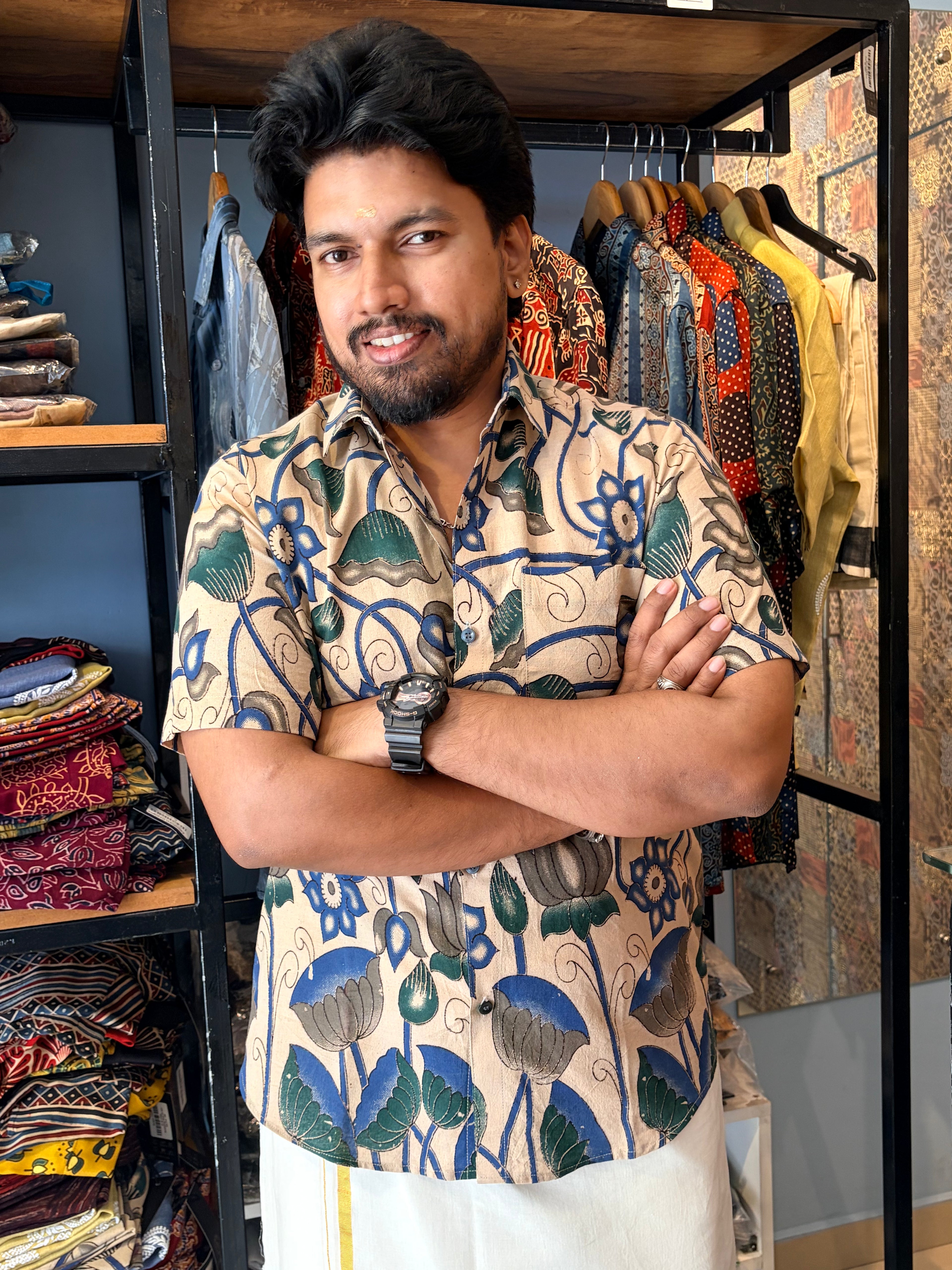 Chithrakala Handblock Printed Cotton Shirt