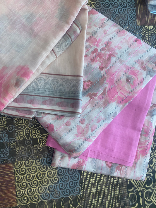 Linen Unstitched Suit Set