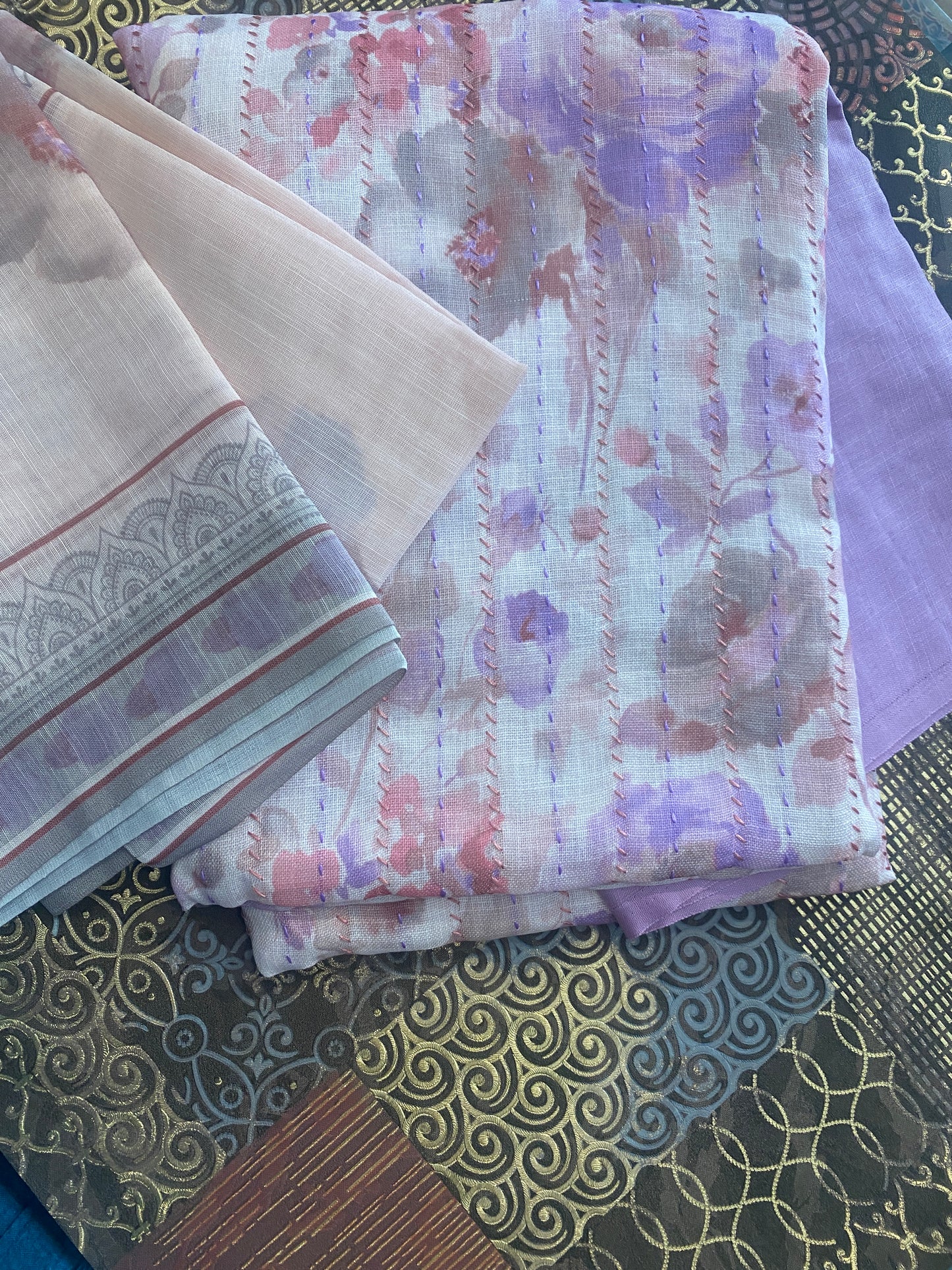 Linen Unstitched Suit Set