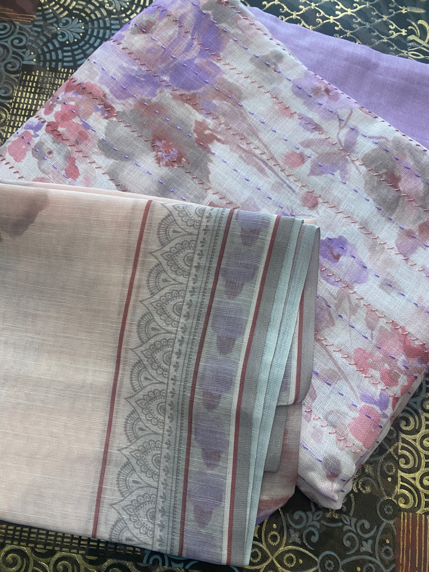 Linen Unstitched Suit Set