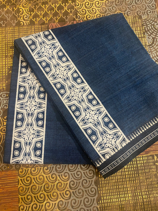 Colour Dhothi With Printed Kara