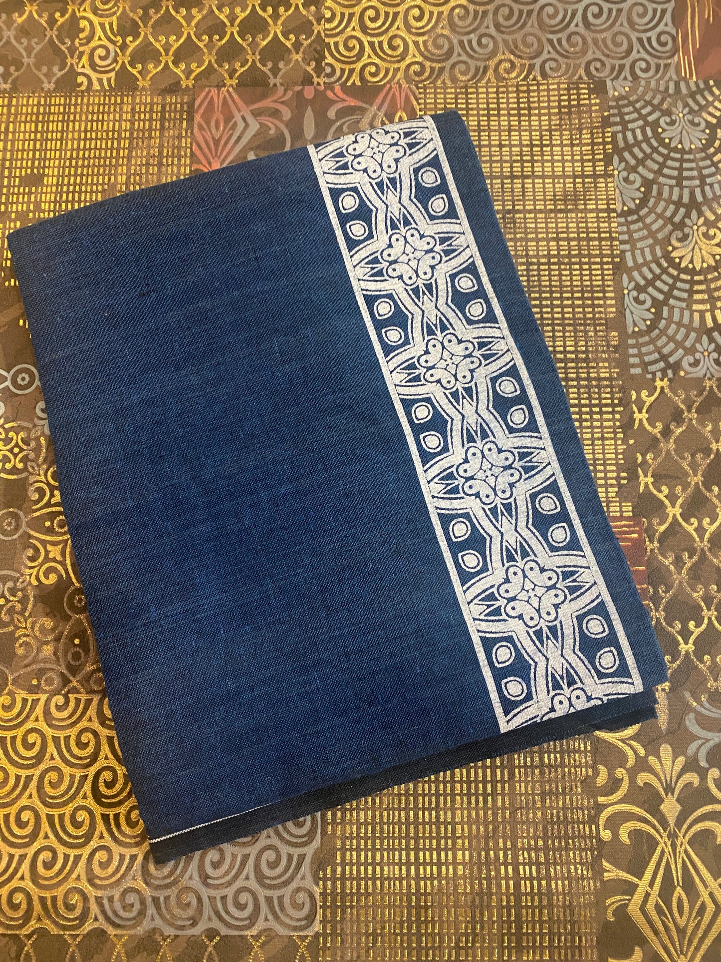 Colour Dhothi With Printed Kara