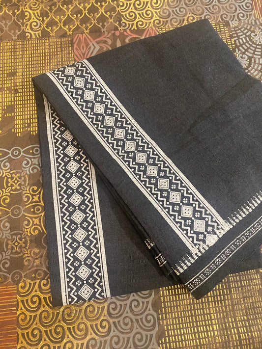 Colour Dhothi With Printed Kara