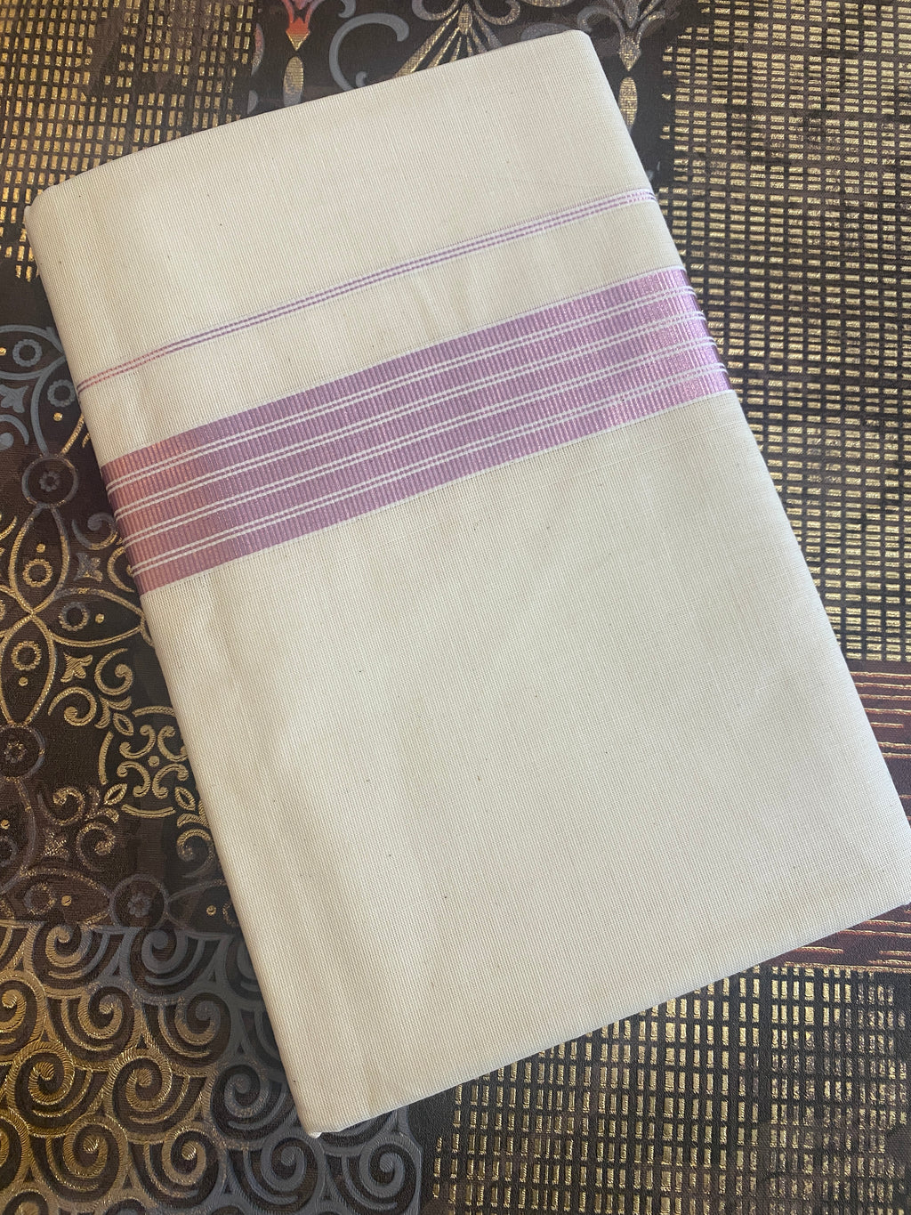 Padmaraga - Premium Rose Gold Zari Boder Dhoti