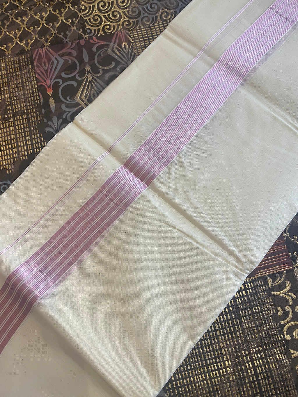 Padmaraga - Premium Rose Gold Zari Boder Dhoti