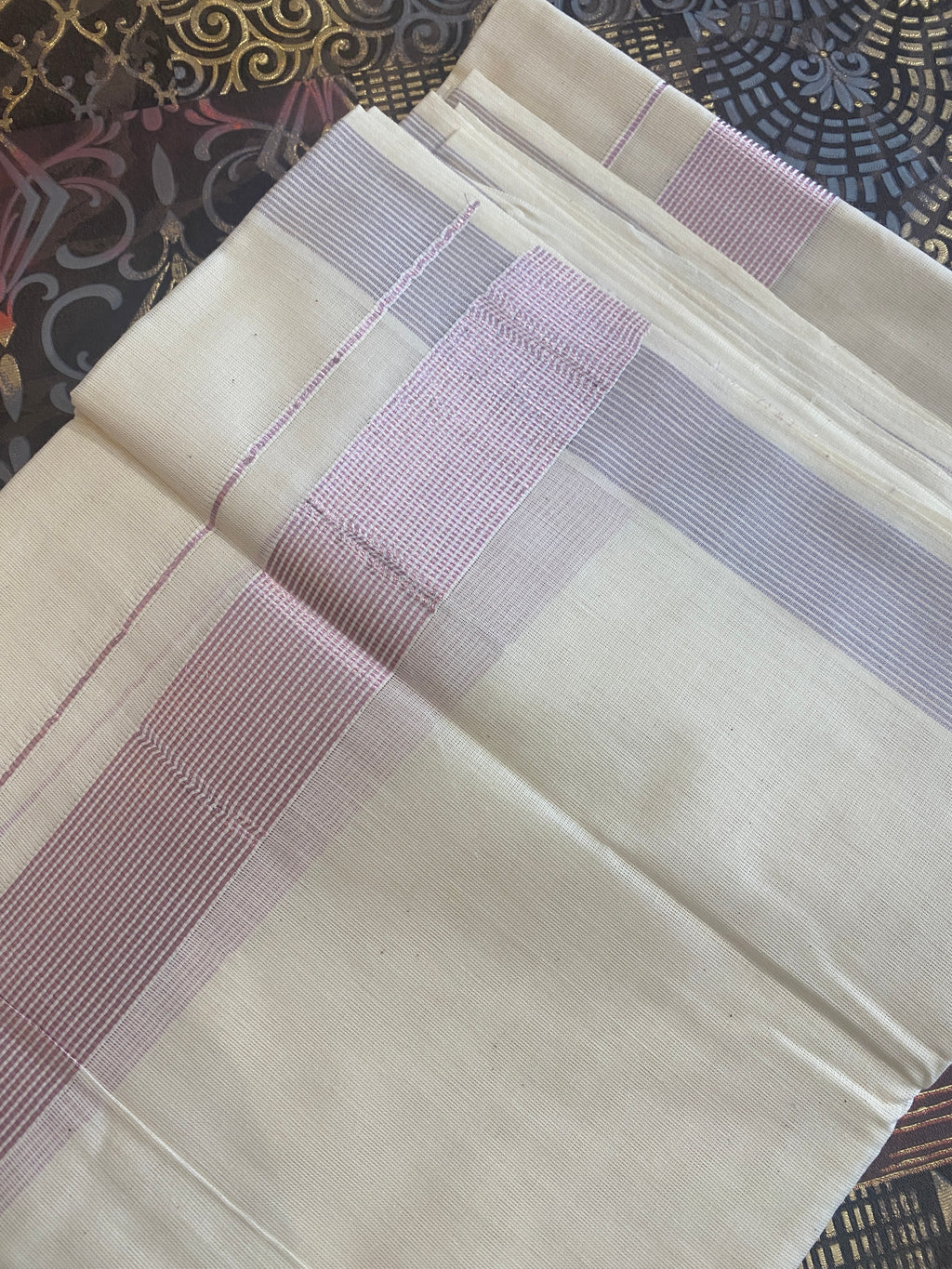 Rohitha- Premium Rose Gold Zari Border Dhoti