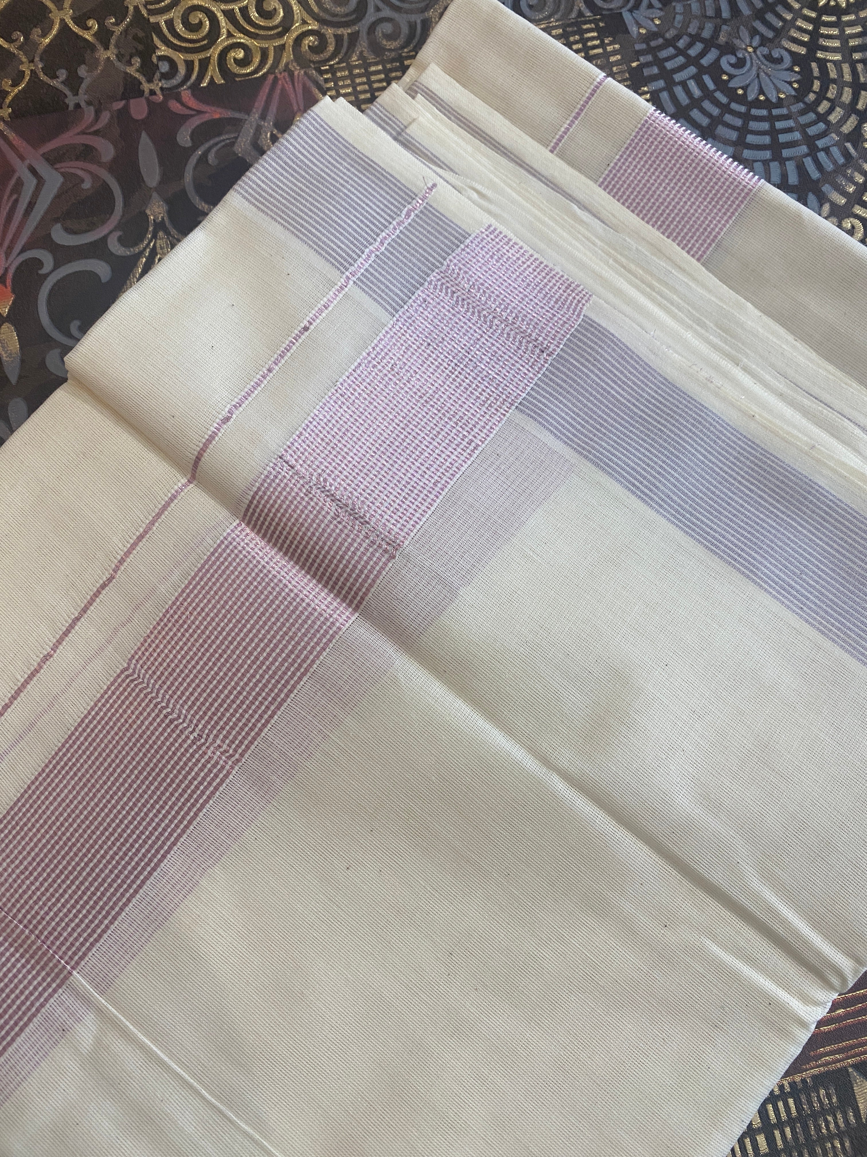 Rohitha- Premium Rose Gold Zari Border Dhoti