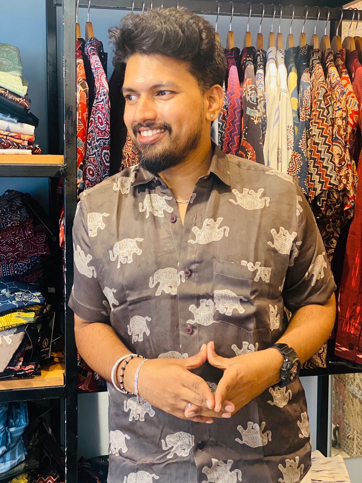 Gajarekha - Grey Modal Silk Shirt
