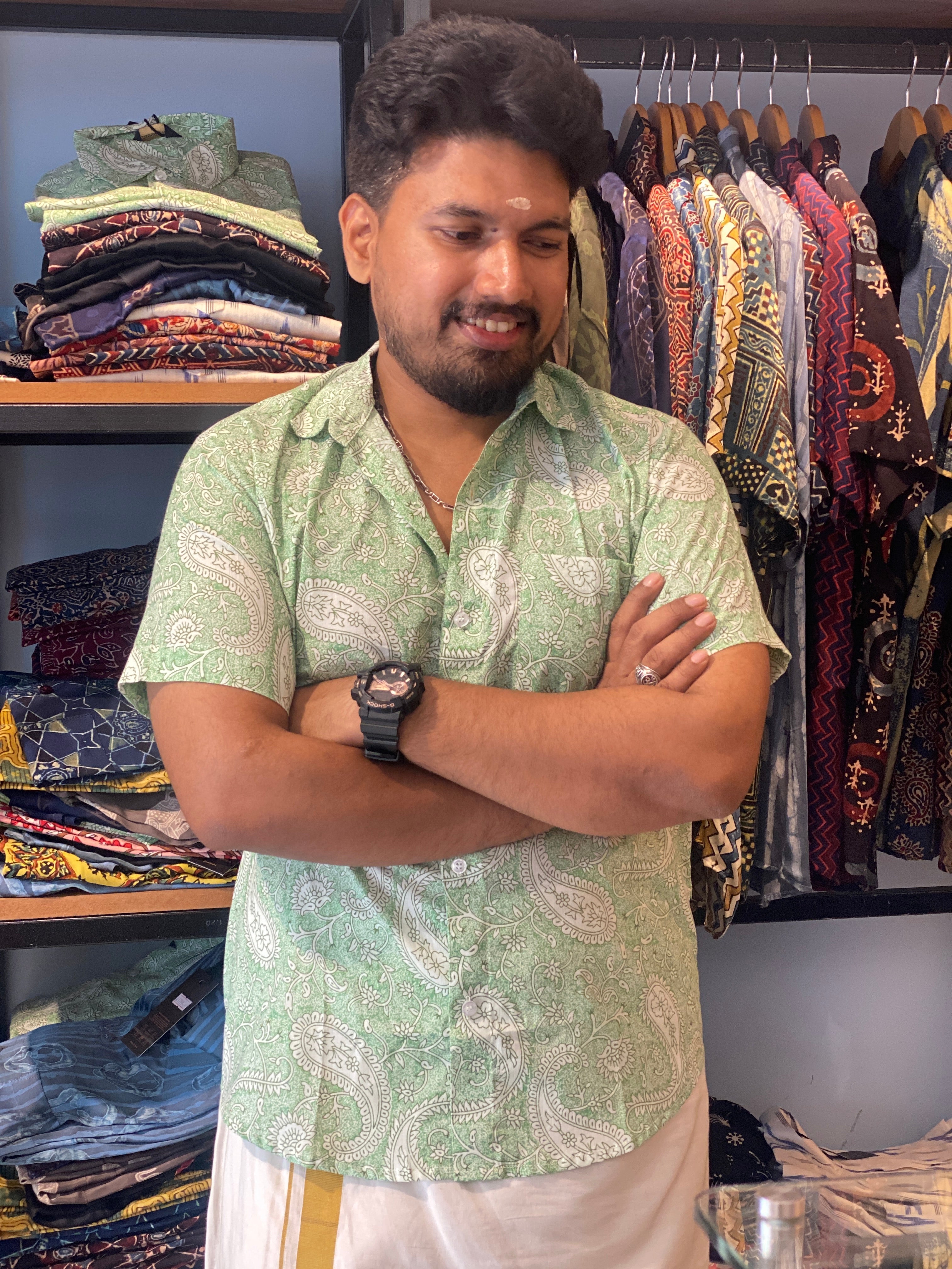 Mango Motif Printed Cotton Shirt