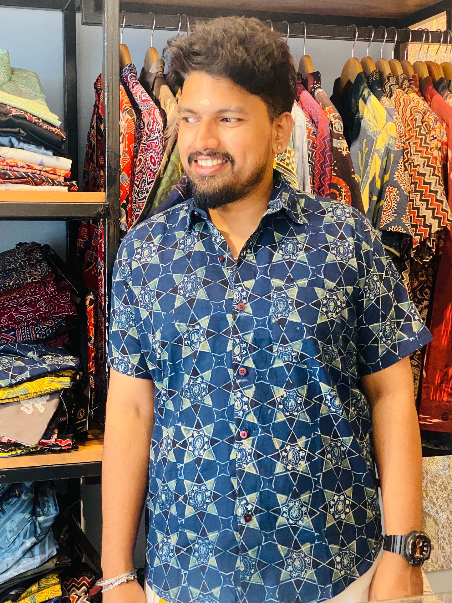 Premium Cotton Handblock Print Shirt