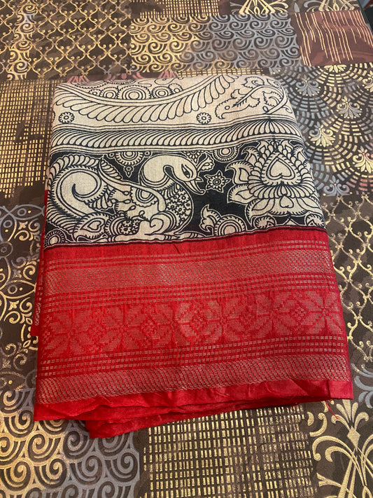 Pen Kalamkari Saree