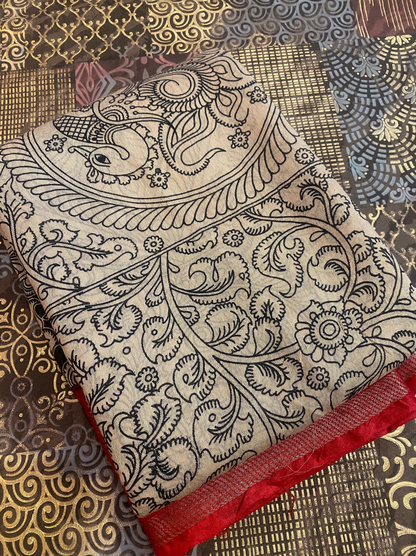 Pen Kalamkari Saree
