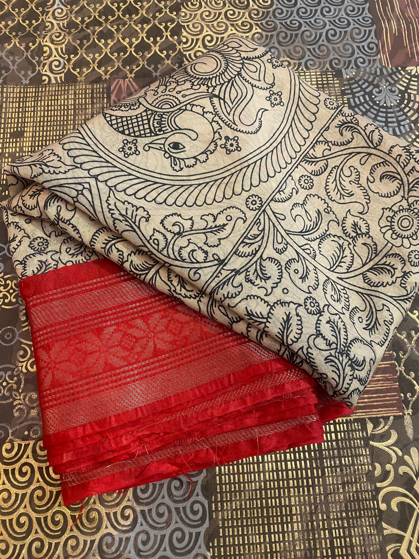 Pen Kalamkari Saree