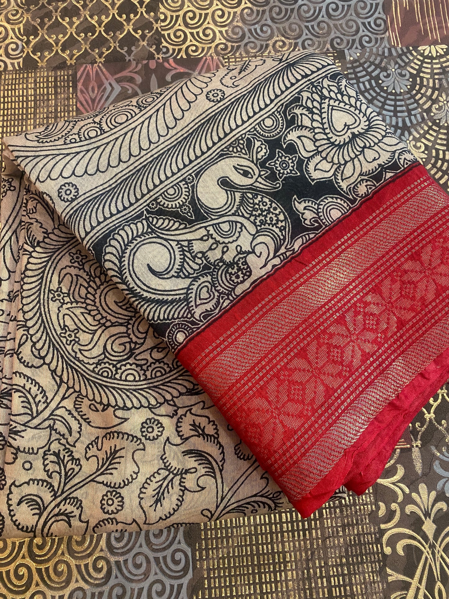 Pen Kalamkari Saree