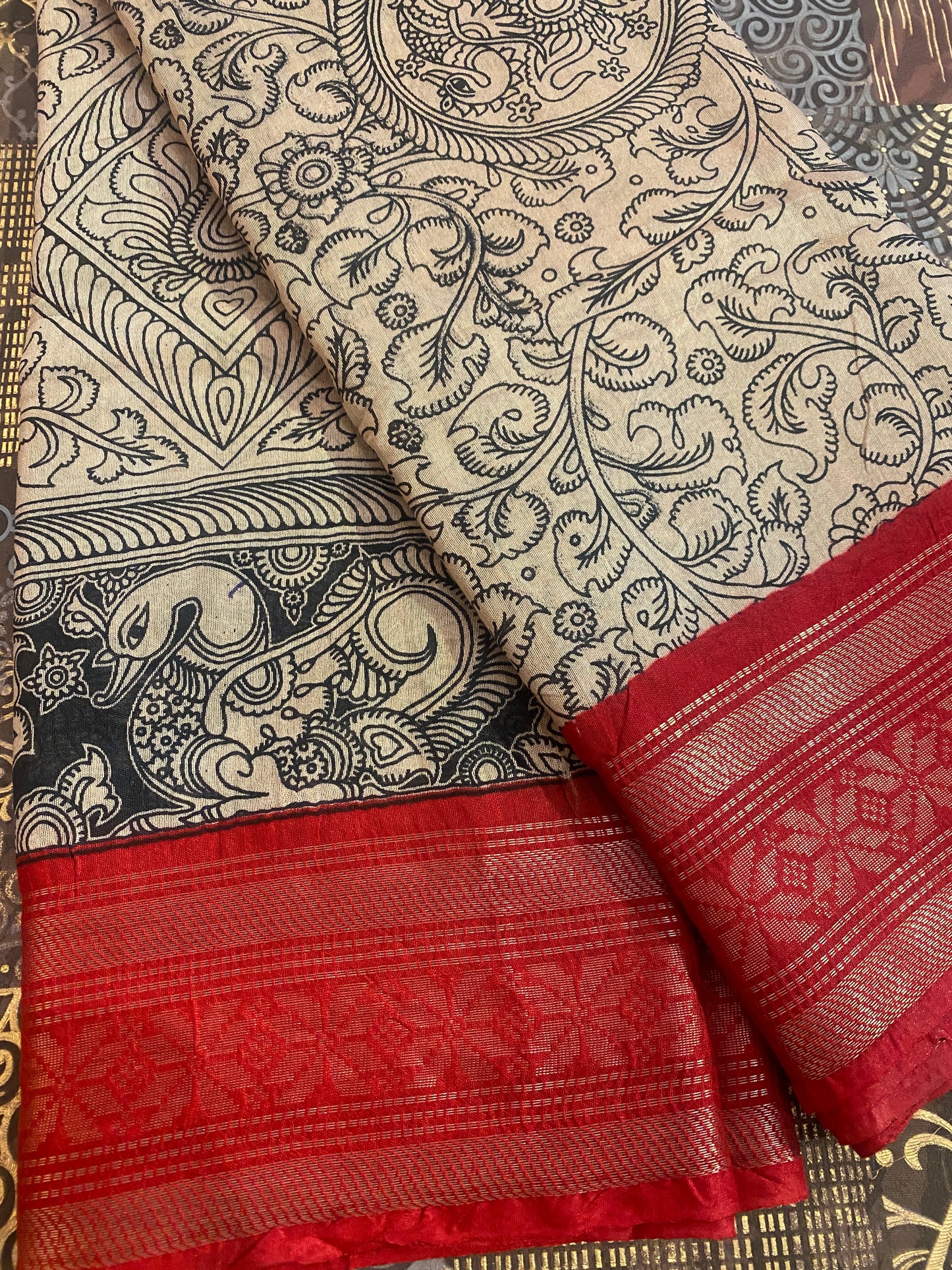 Pen Kalamkari Saree