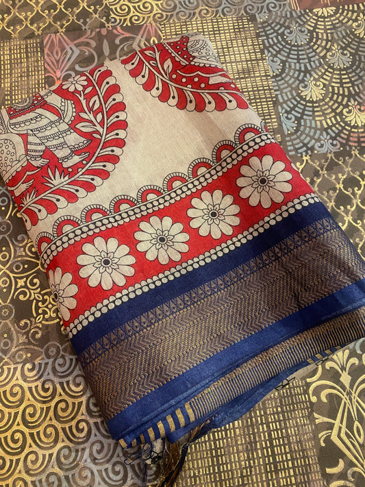 Pen Kalamkari Saree