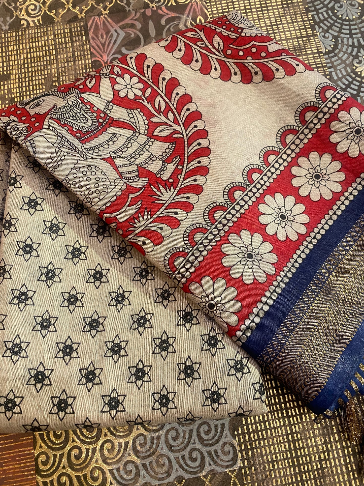 Pen Kalamkari Saree