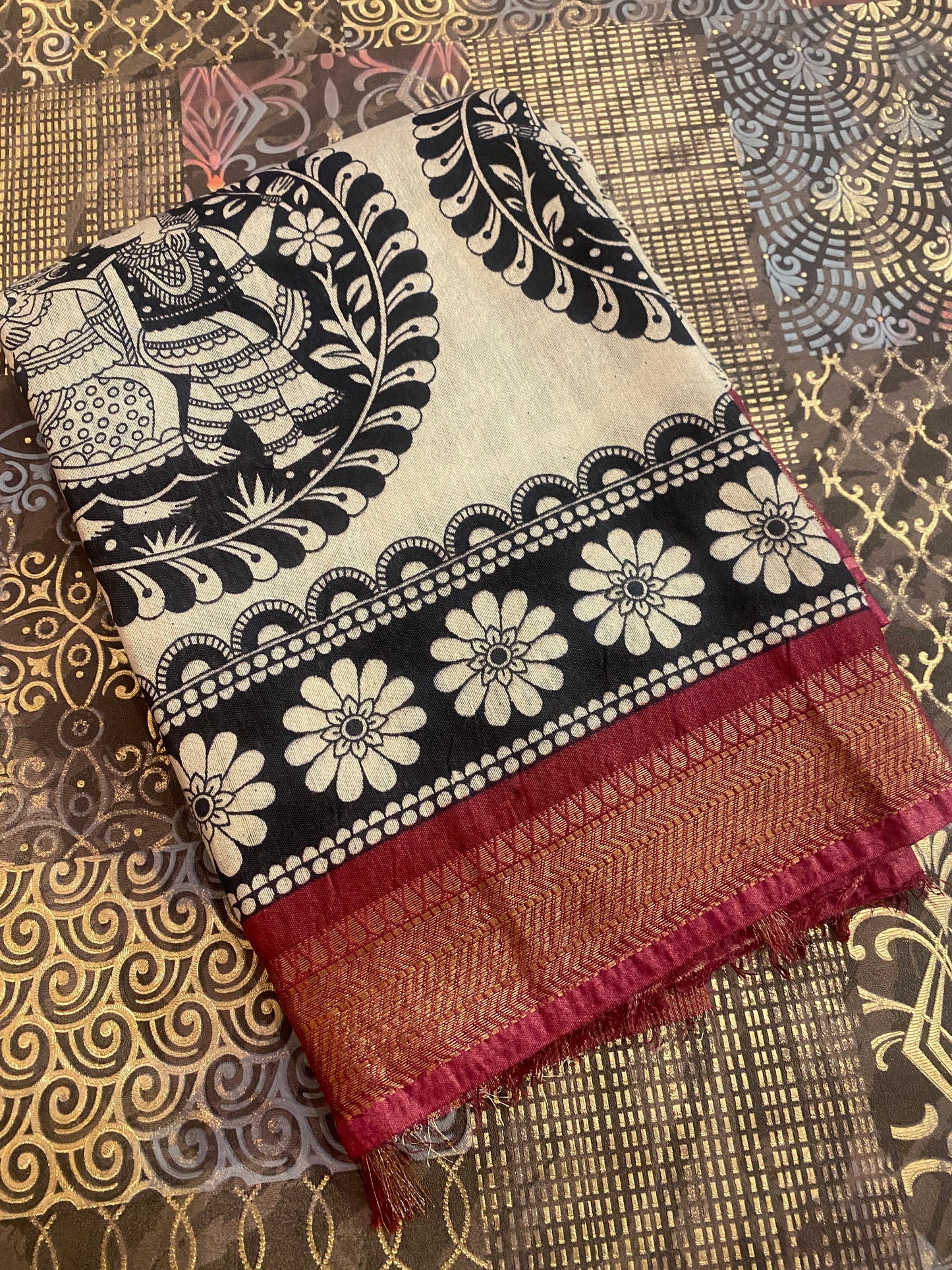 Pen Kalamkari Saree