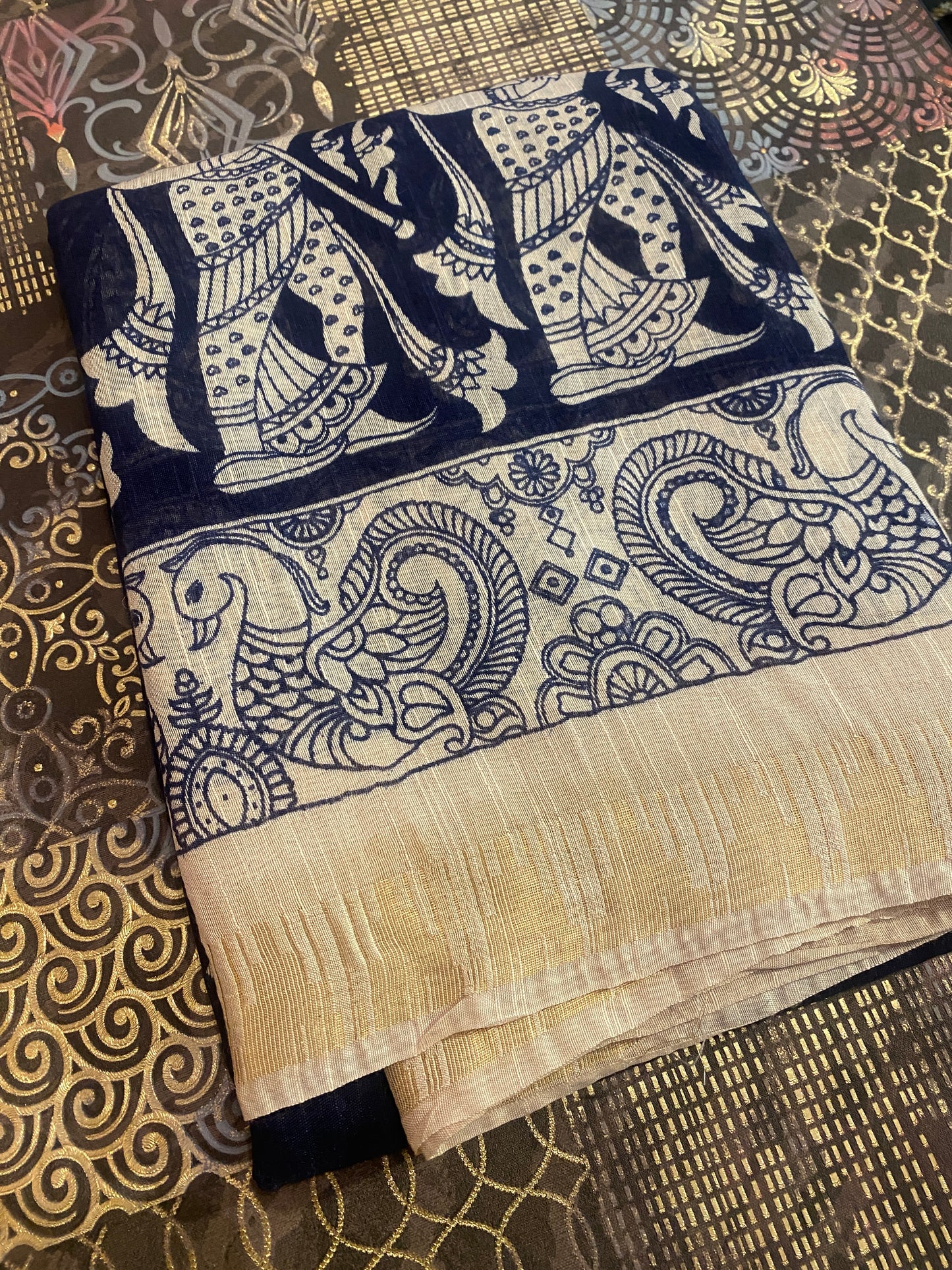Pen Kalamkari Saree