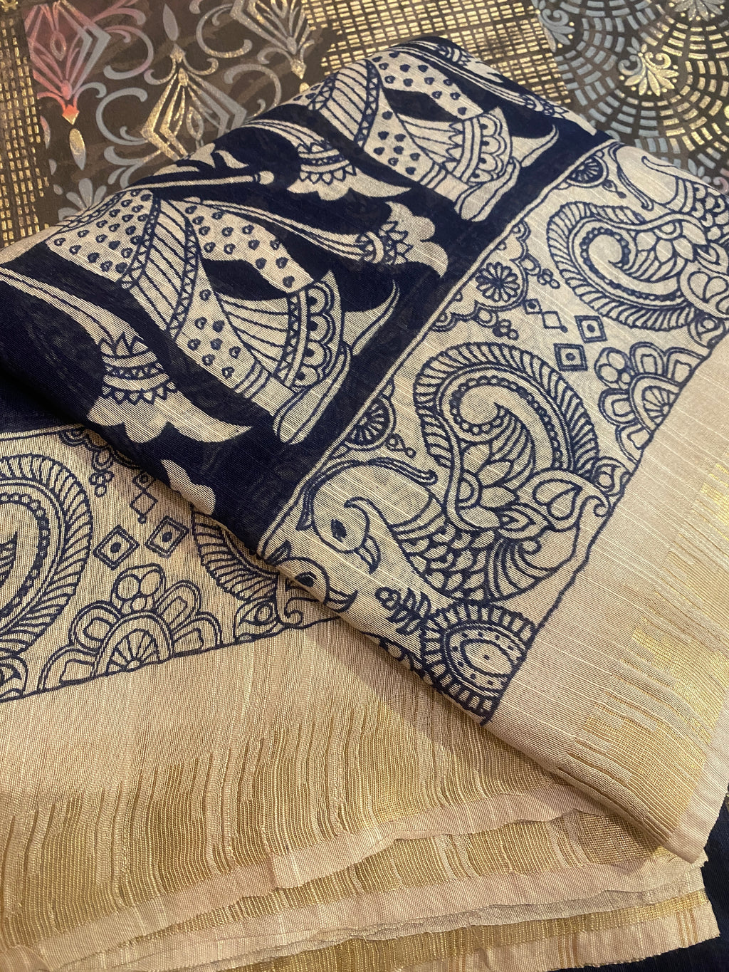 Pen Kalamkari Saree
