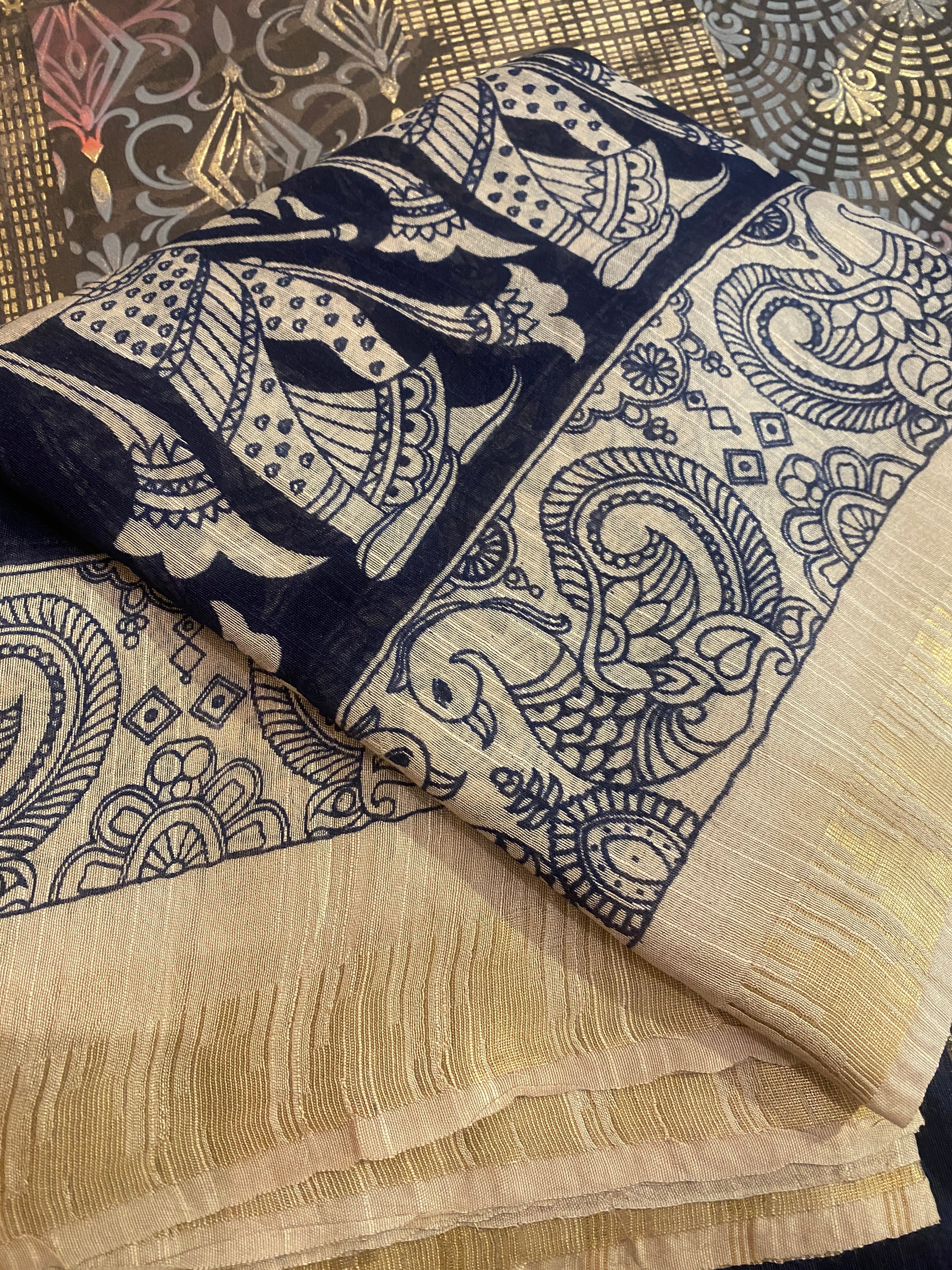 Pen Kalamkari Saree