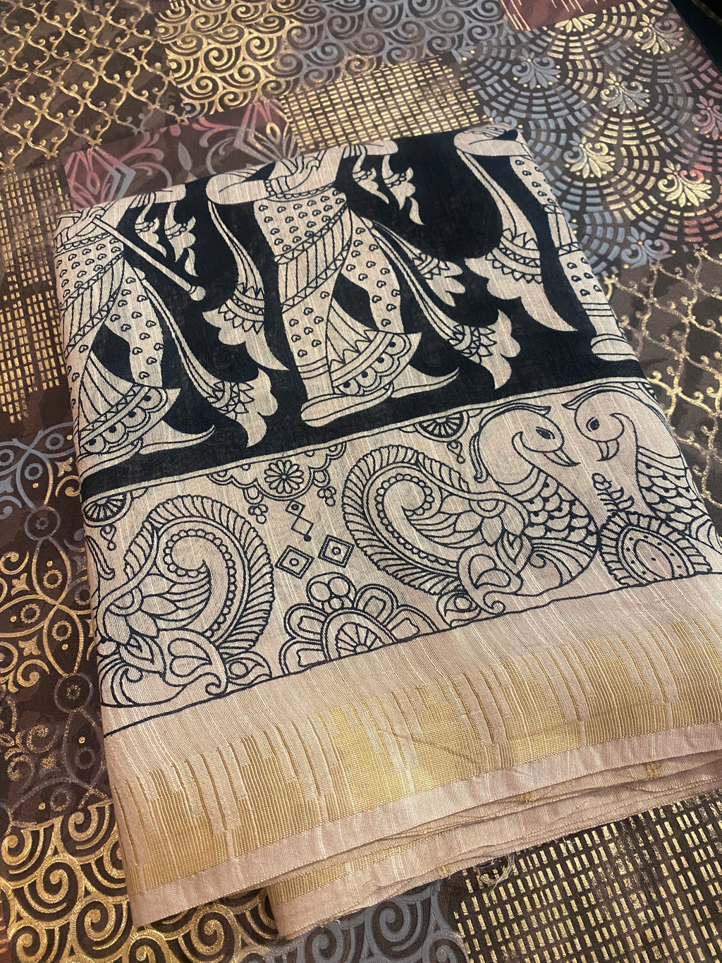 Pen Kalamkari Saree