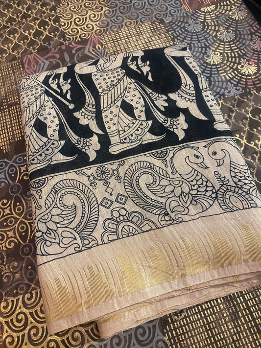 Pen Kalamkari Saree