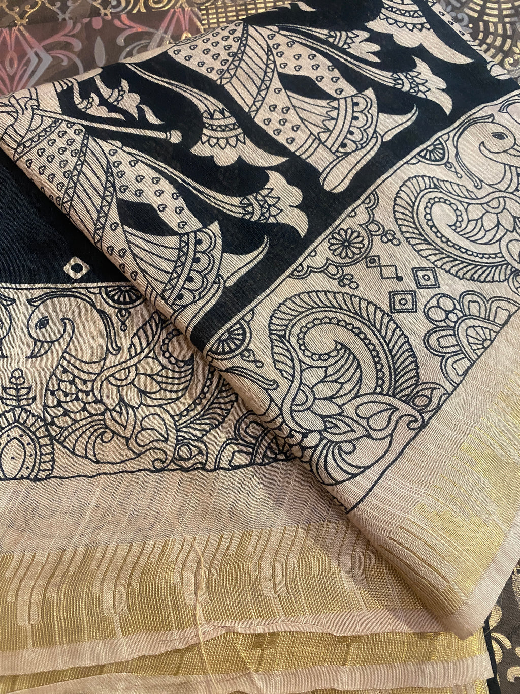 Pen Kalamkari Saree