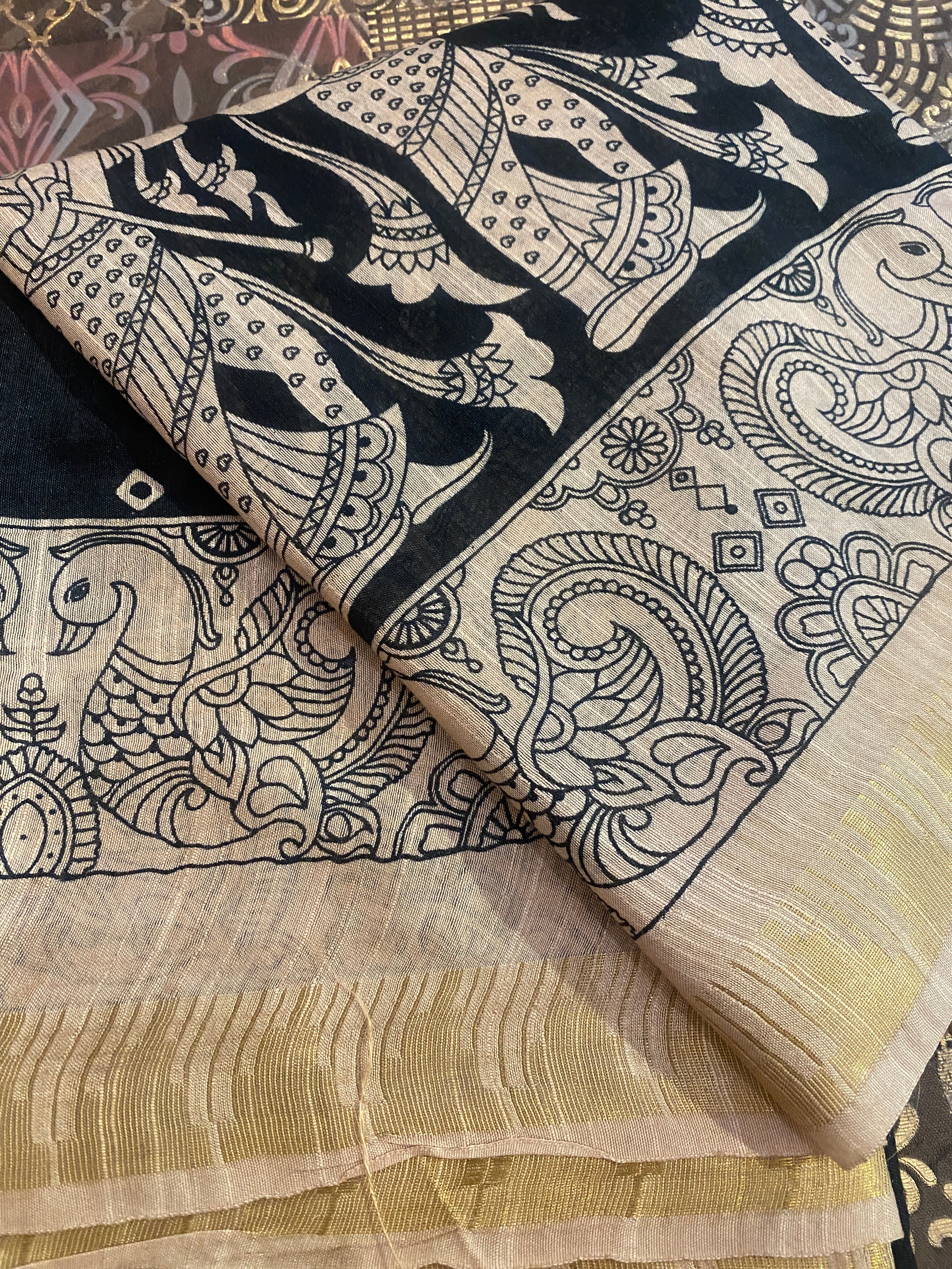 Pen Kalamkari Saree