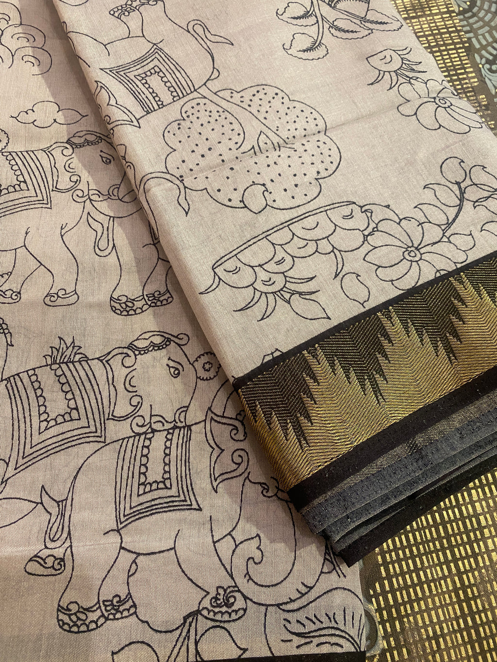 HandCrafted Pen Kalamkari Saree