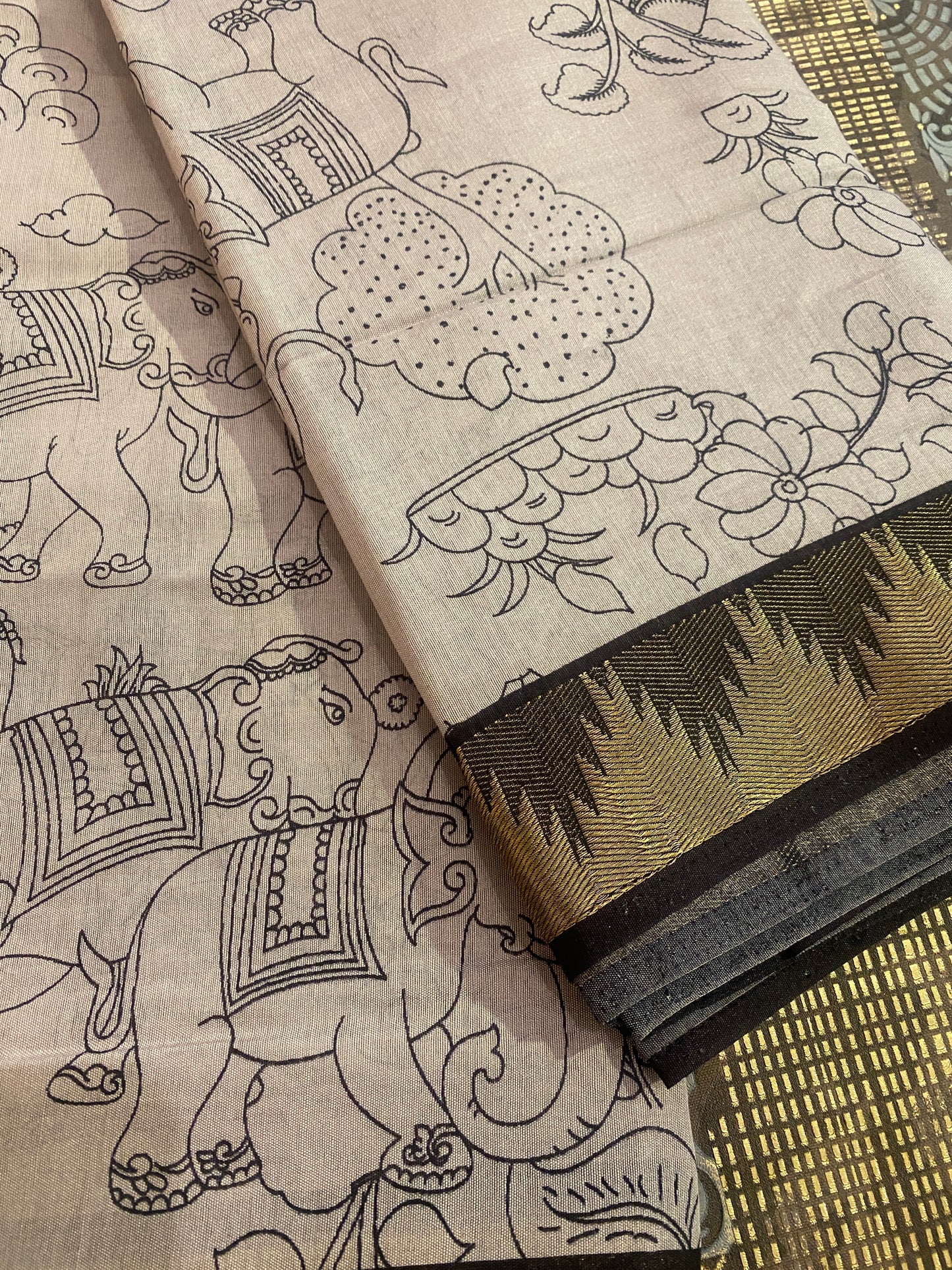 HandCrafted Pen Kalamkari Saree