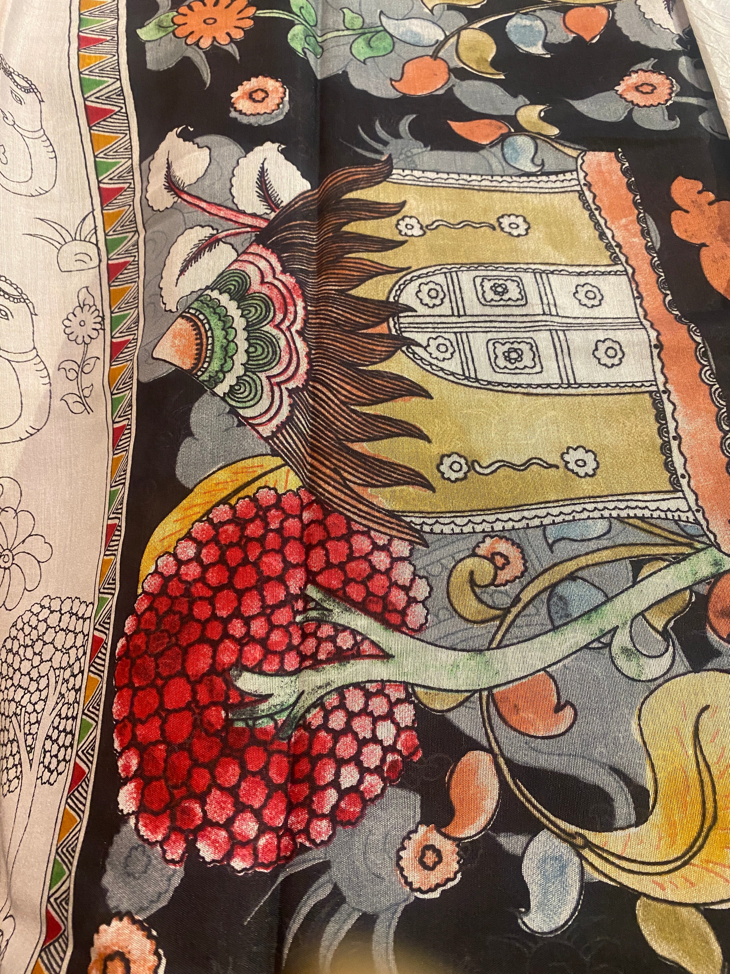 HandCrafted Pen Kalamkari Saree